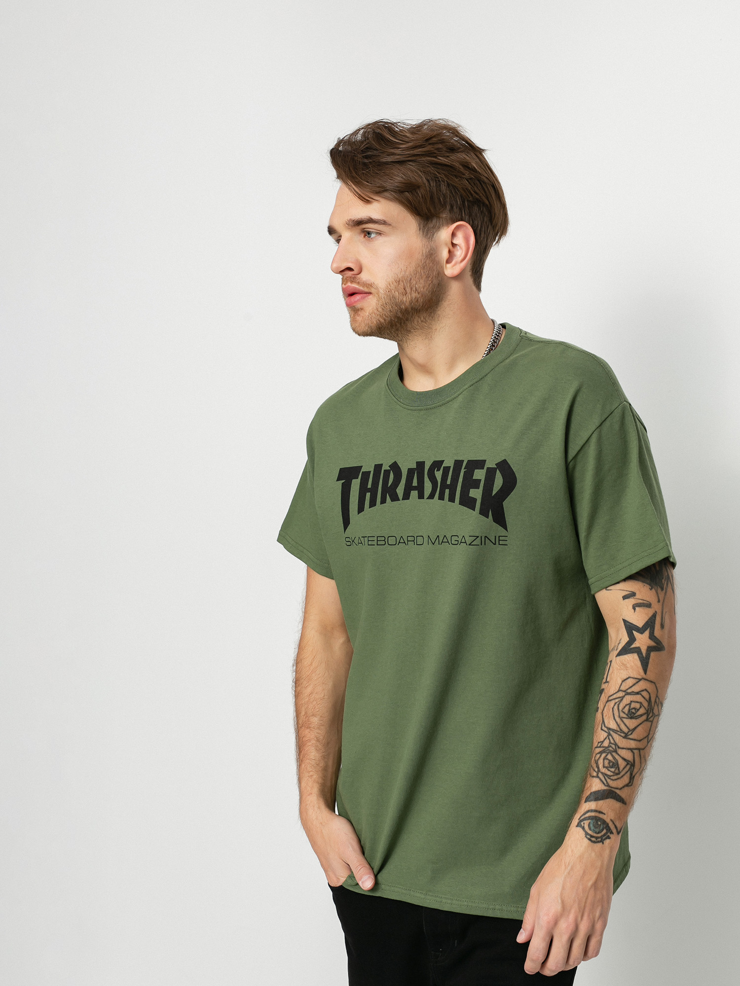 Thrasher Skate Mag Ujjatlan felső (army)