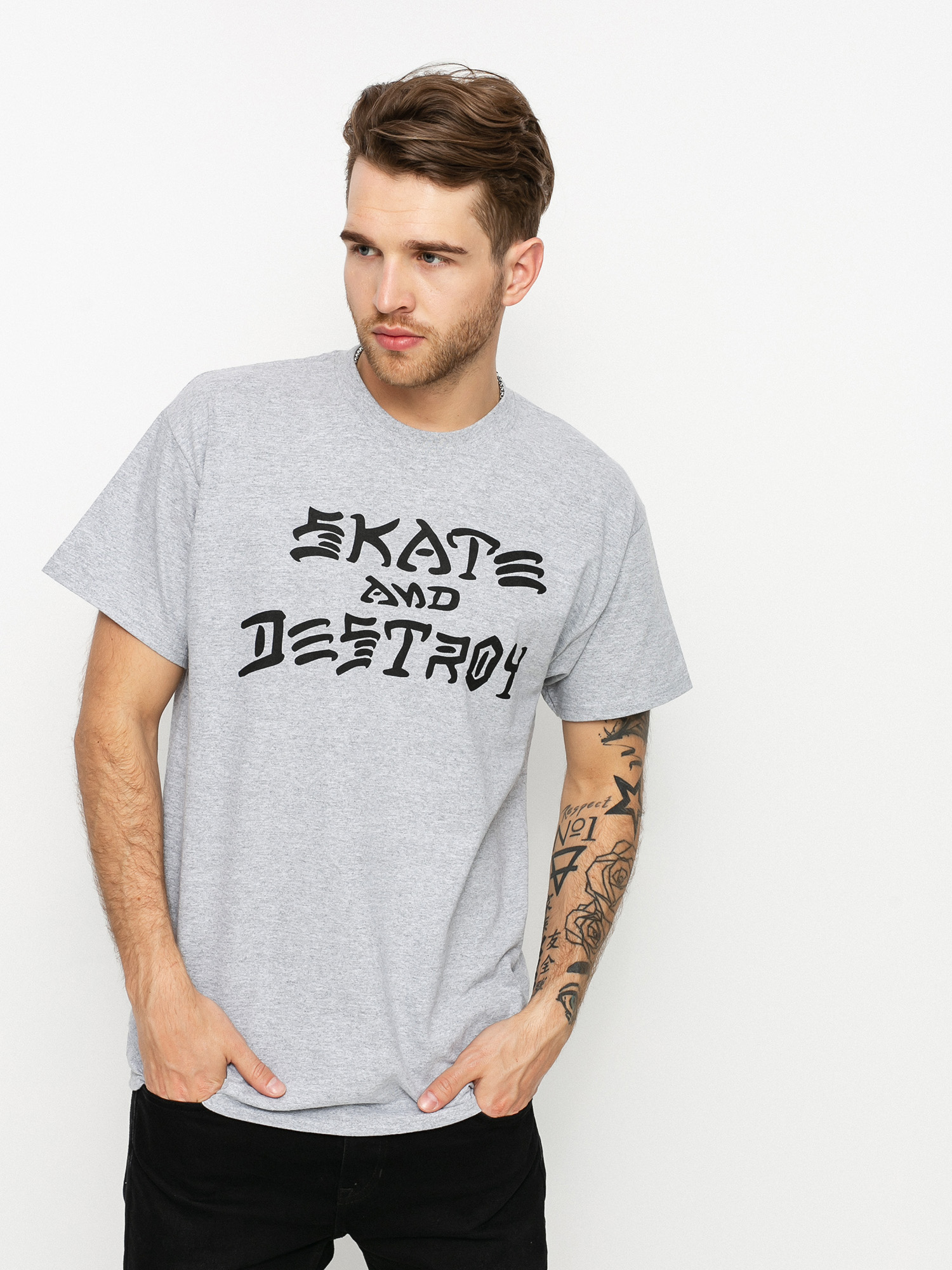 Thrasher Skate And Destroy Ujjatlan felső (grey)