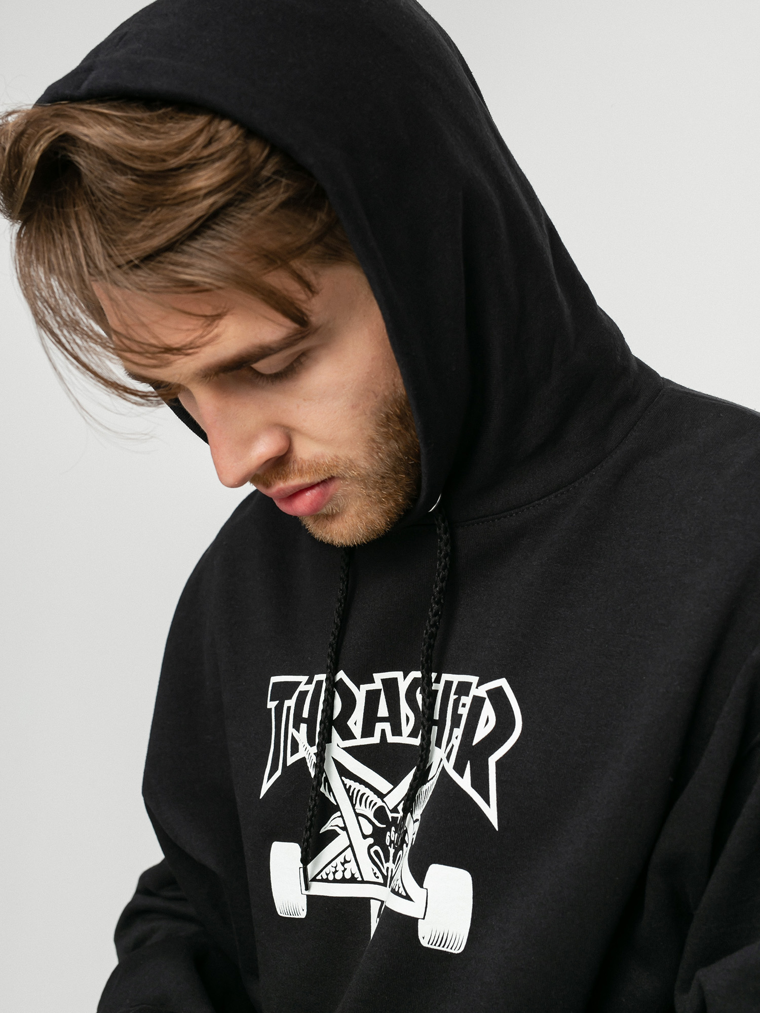 Thrasher Skate Goat HD Kapucnis pulóver (black/white)