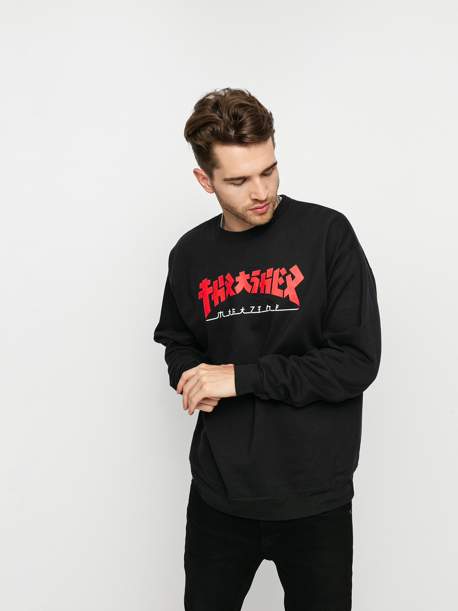 Thrasher Godzilla Crew Pulóver (black)