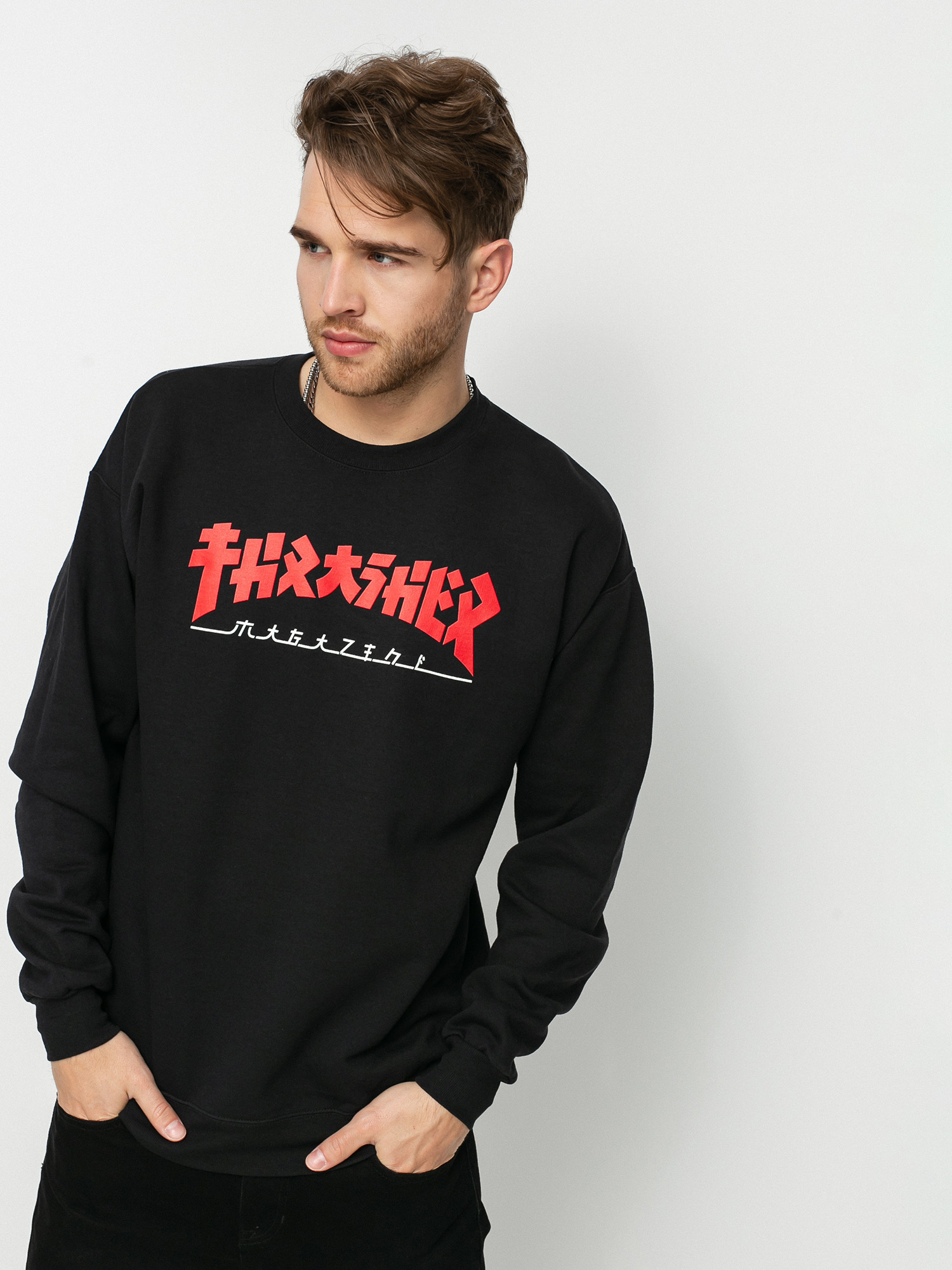 Thrasher Godzilla Crew Pulóver (black)