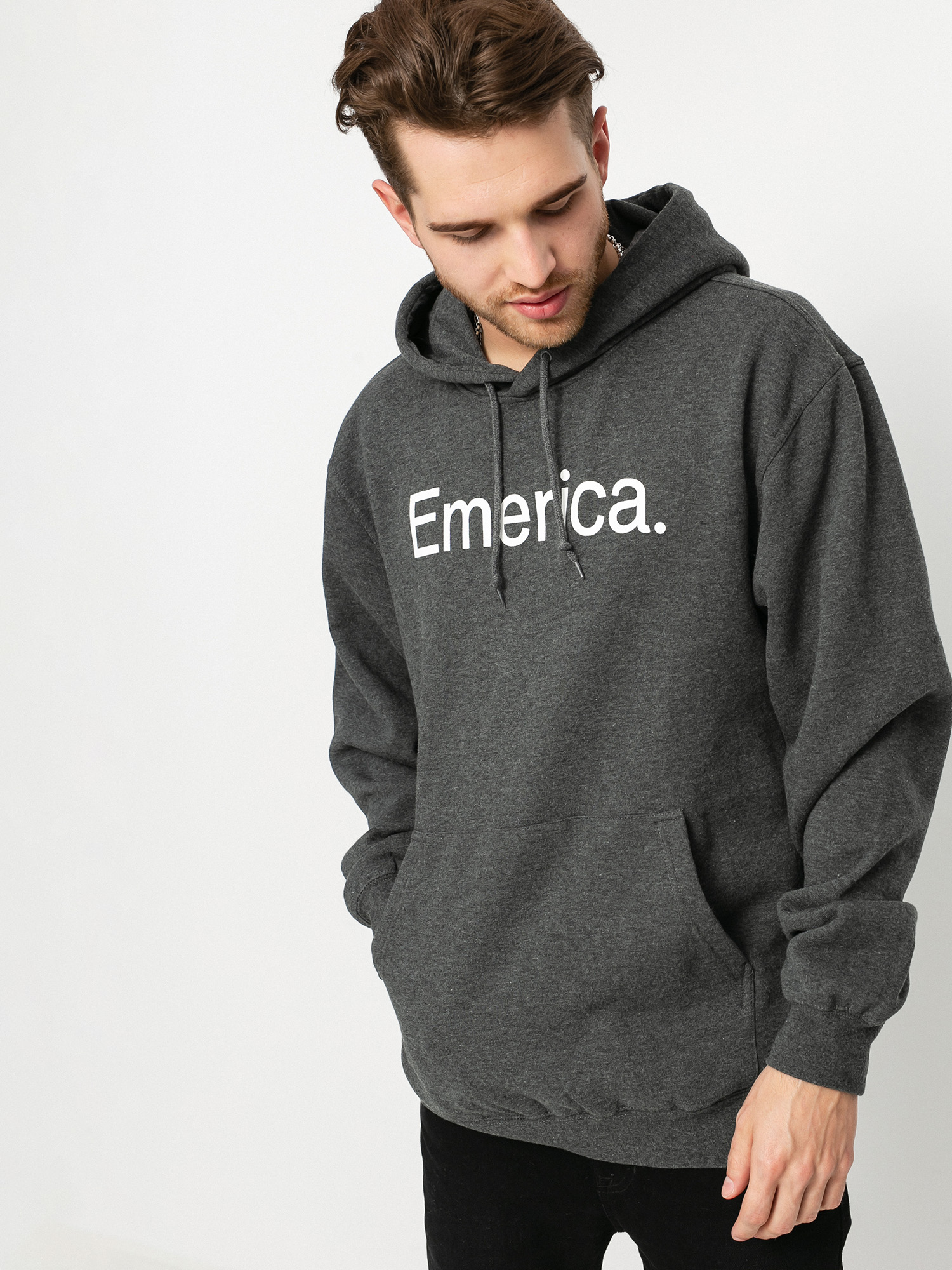 Emerica Pure Logo HD Kapucnis pulóver (charcoal/heather)