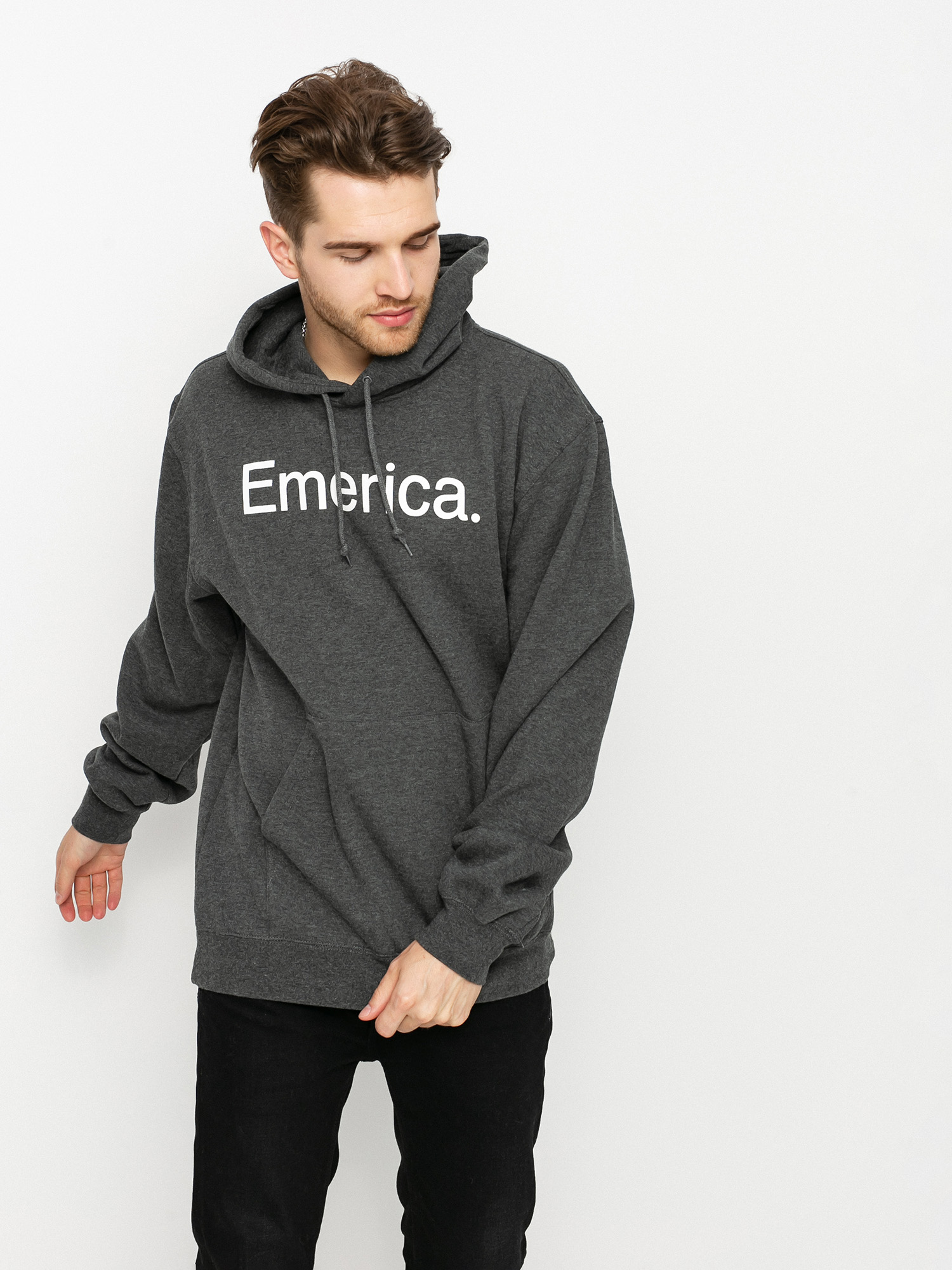 Emerica Pure Logo HD Kapucnis pulóver (charcoal/heather)