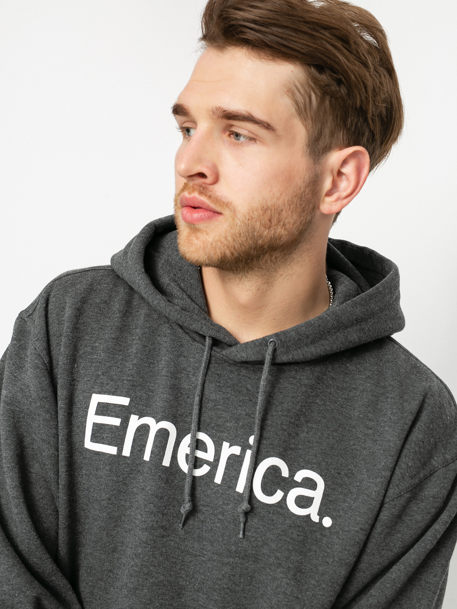 Emerica Pure Logo HD Kapucnis pulóver (charcoal/heather)