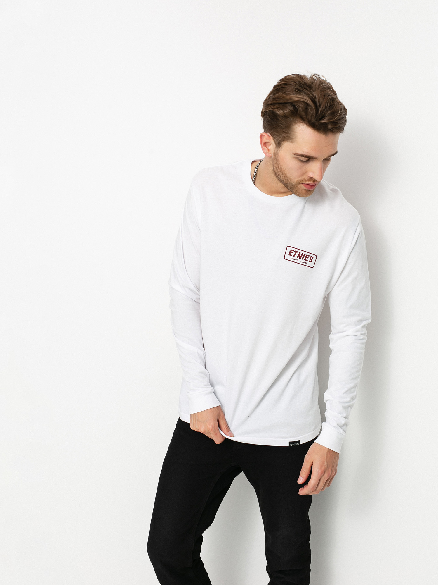 Etnies Quality Control Hosszú ujjú felső (white/burgundy)