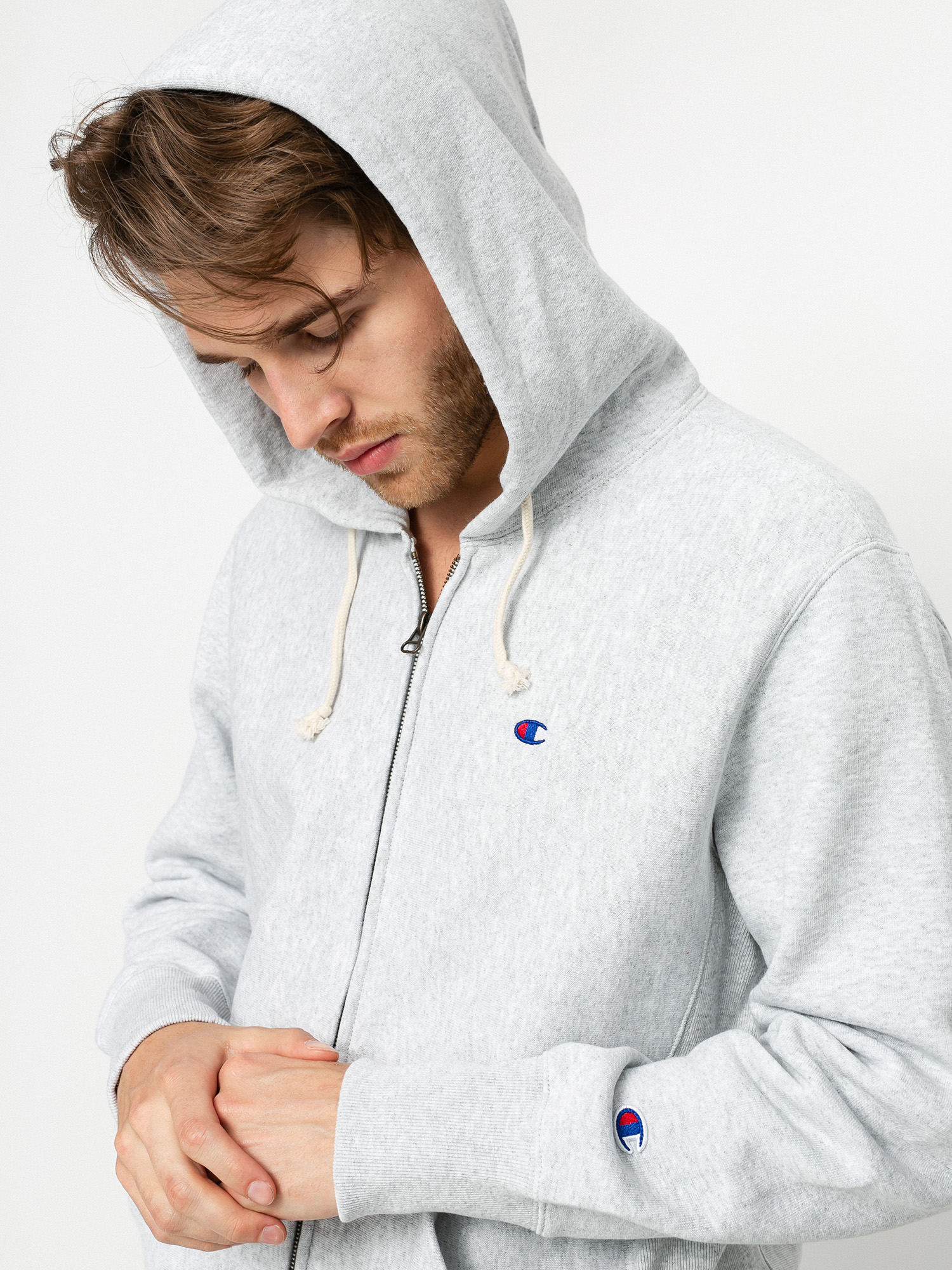 light grey champion sweatshirt