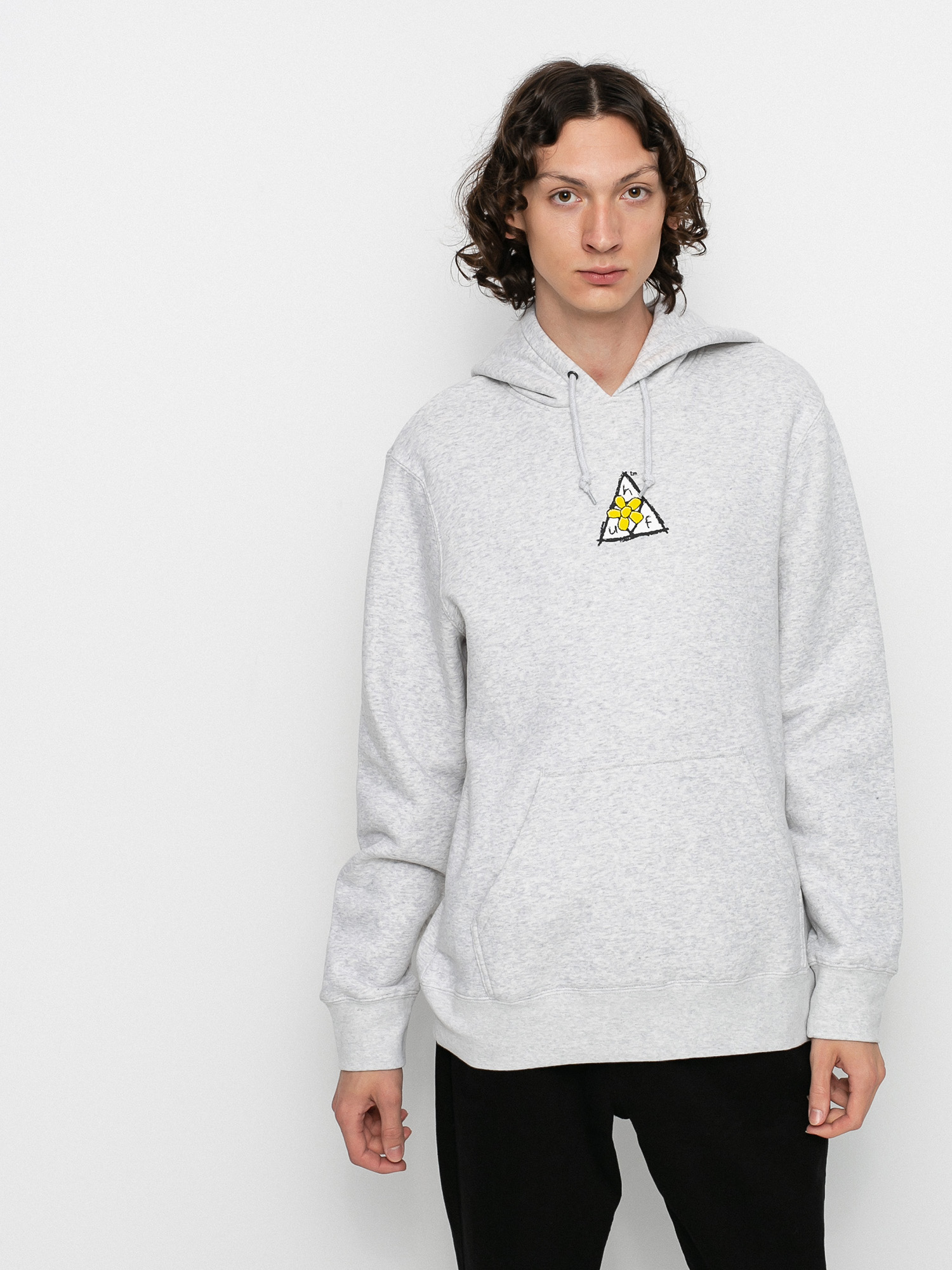 HUF Pushing Daisies TT HD Kapucnis pulóver (athletic heather)