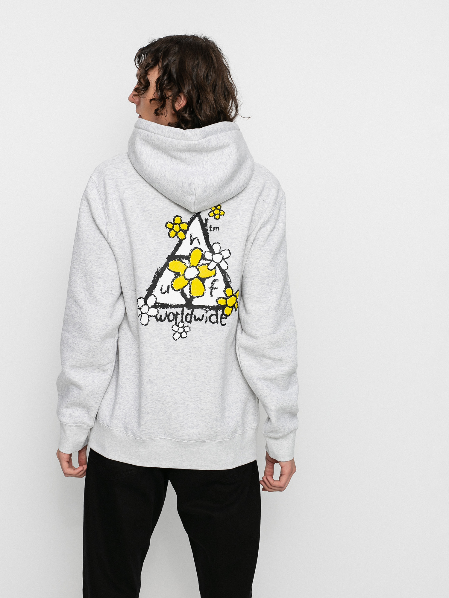 HUF Pushing Daisies TT HD Kapucnis pulóver (athletic heather)