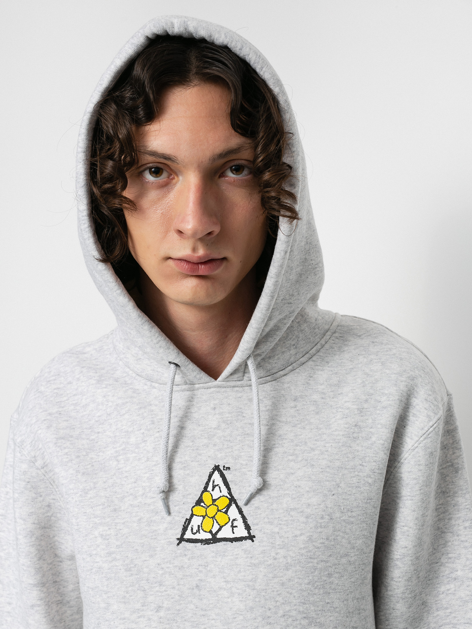 HUF Pushing Daisies TT HD Kapucnis pulóver (athletic heather)