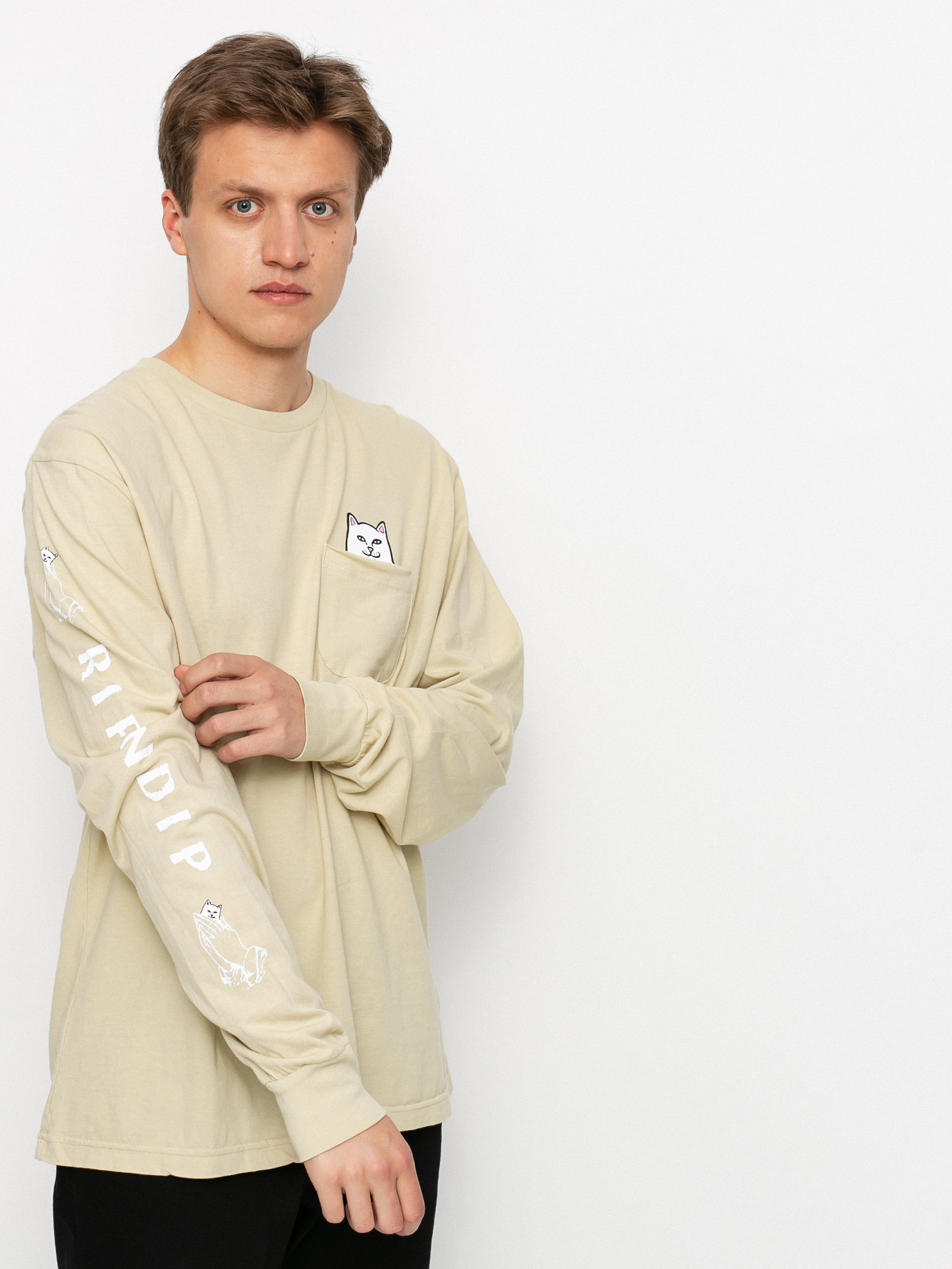 RipNDip Lord Nermal Pocket Hosszú ujjú felső (tan)