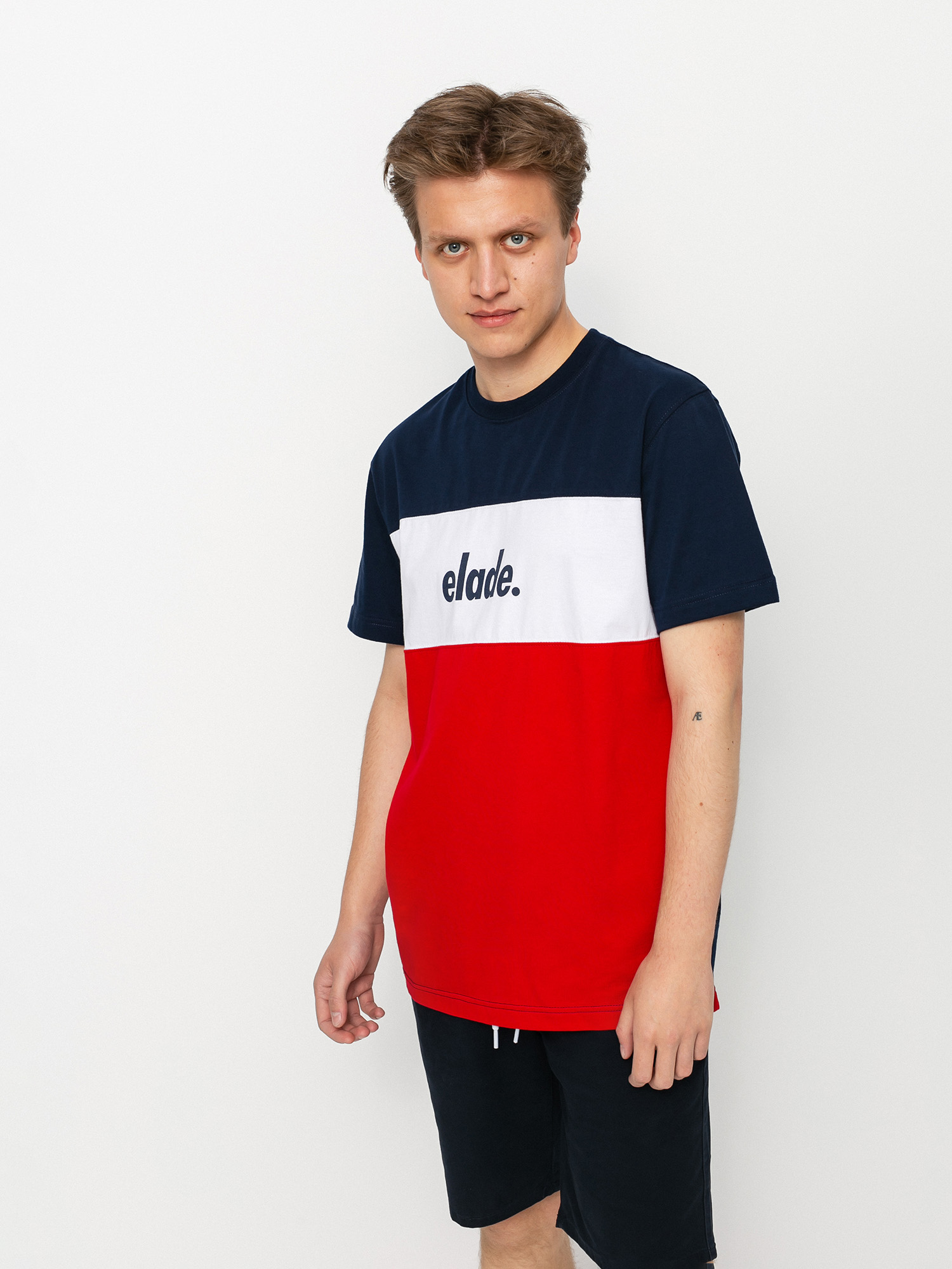 Elade Colour Block 2 póló (navy/white/red)
