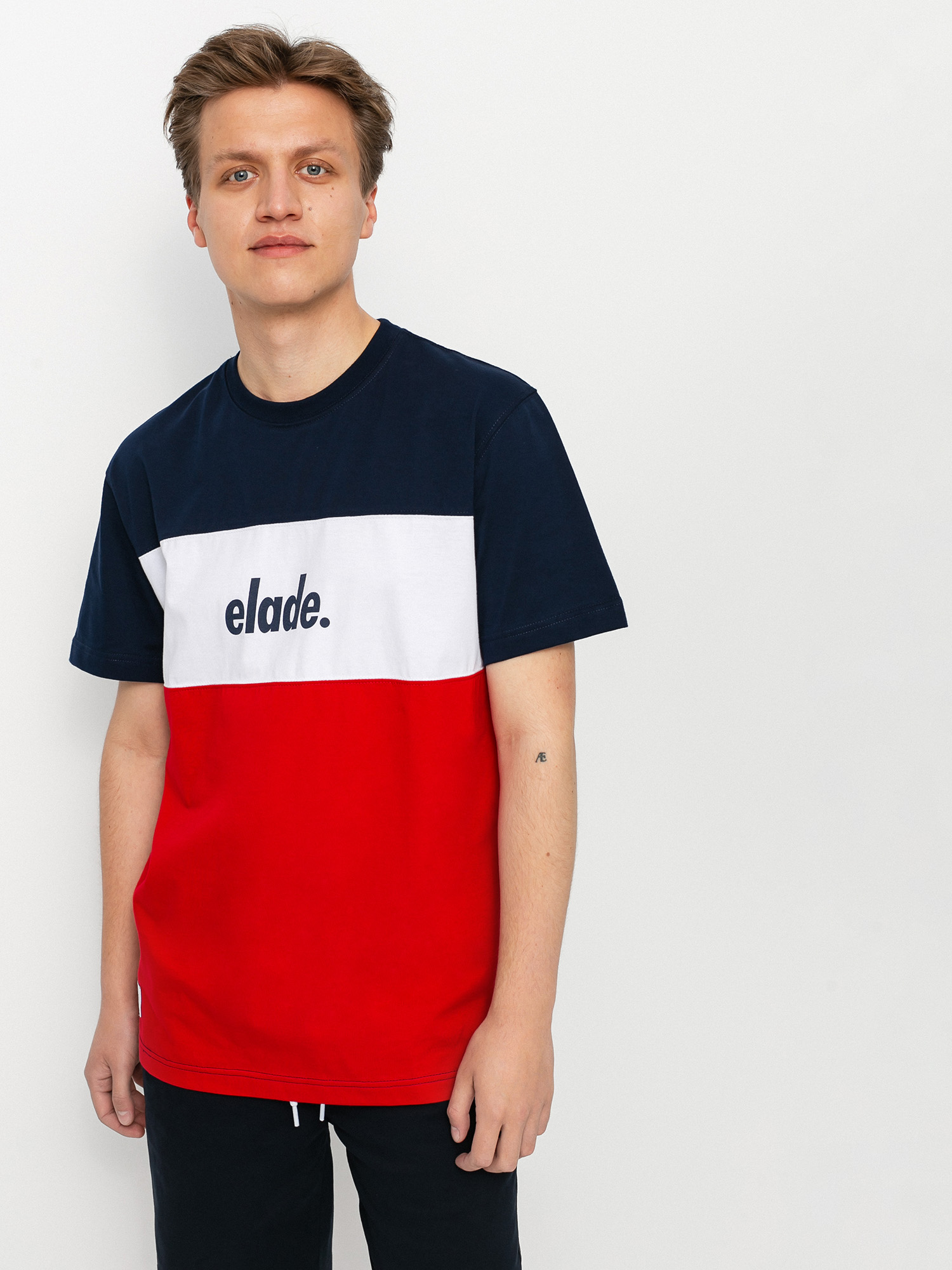 Elade Colour Block 2 póló (navy/white/red)