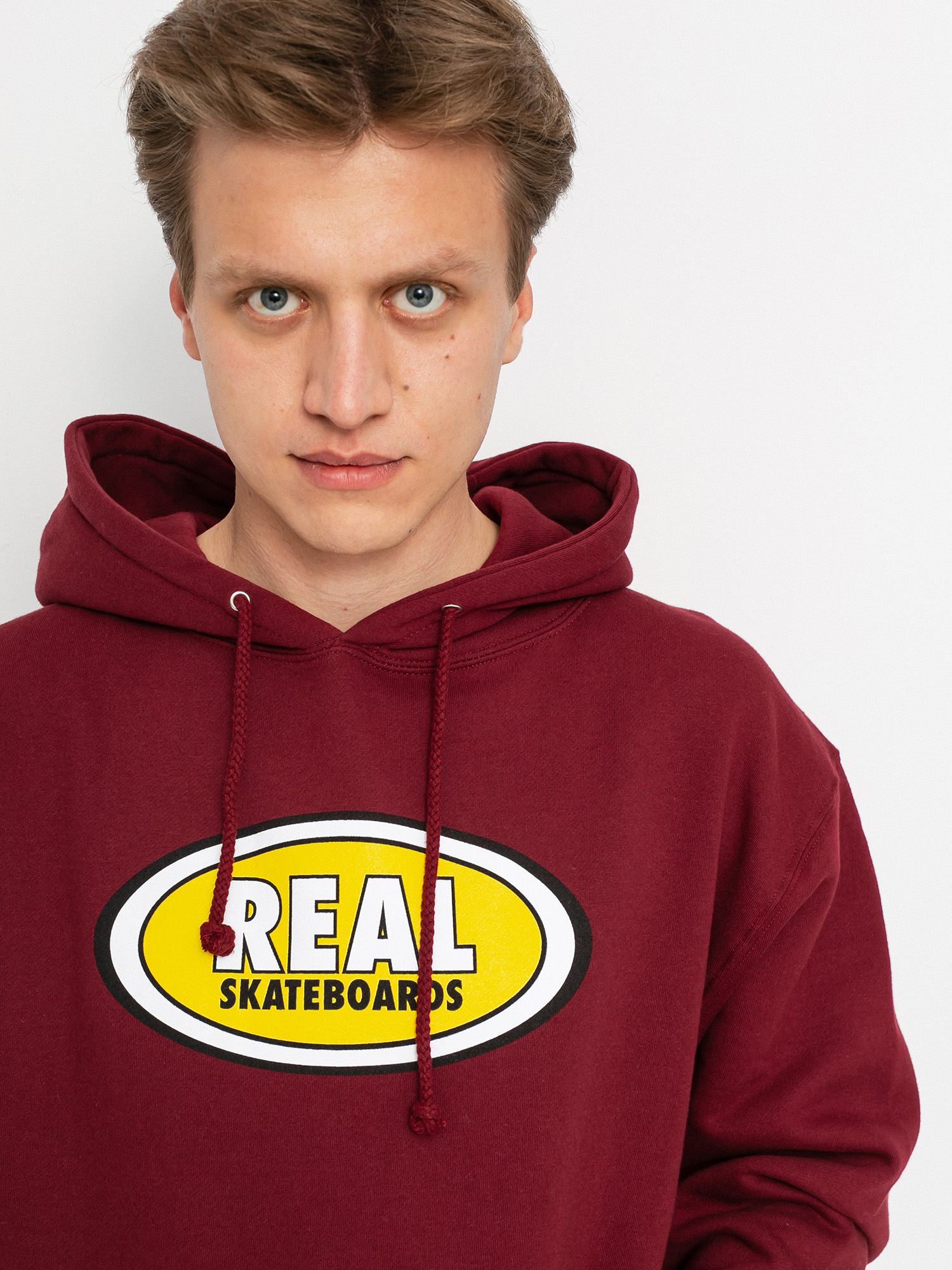 Real Oval HD Kapucnis pulóver (cardinal/yellow)