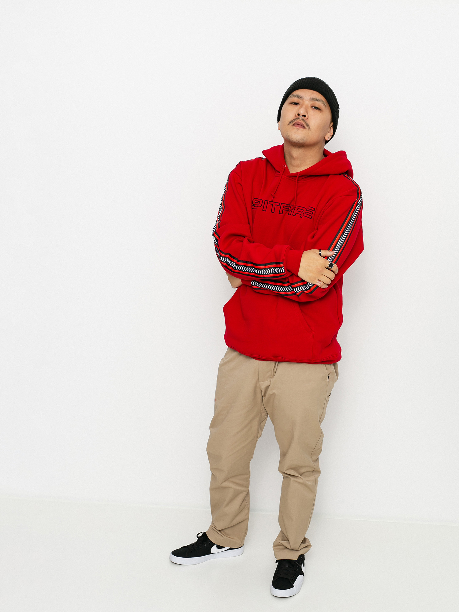 Spitfire Classic 87 Swirl Stripe HD Kapucnis pulóver (red)