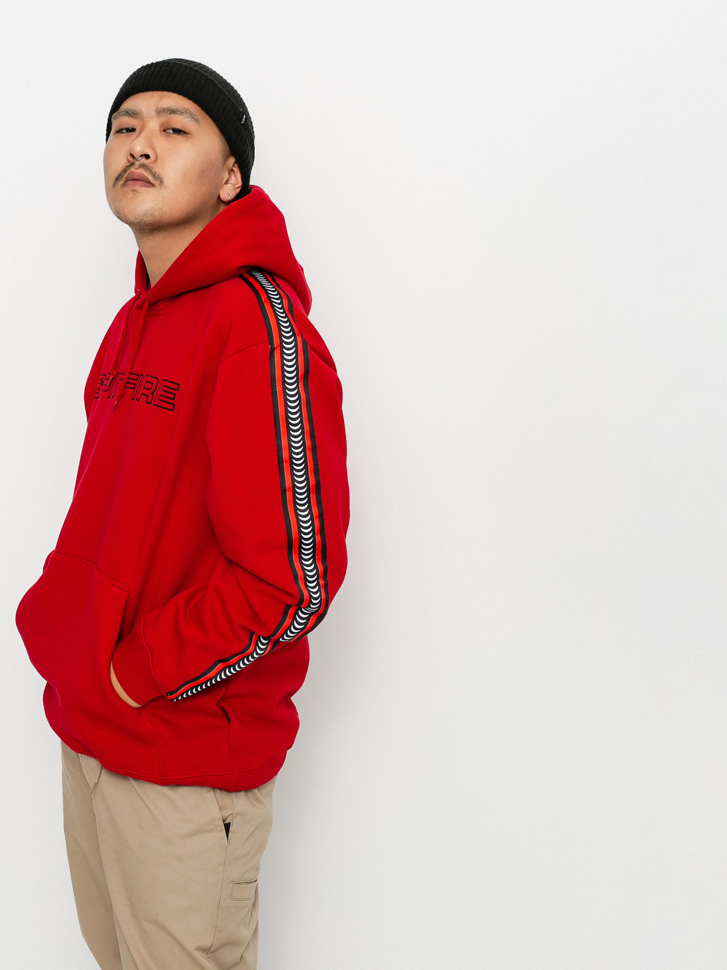 Spitfire Classic 87 Swirl Stripe HD Kapucnis pulóver (red)