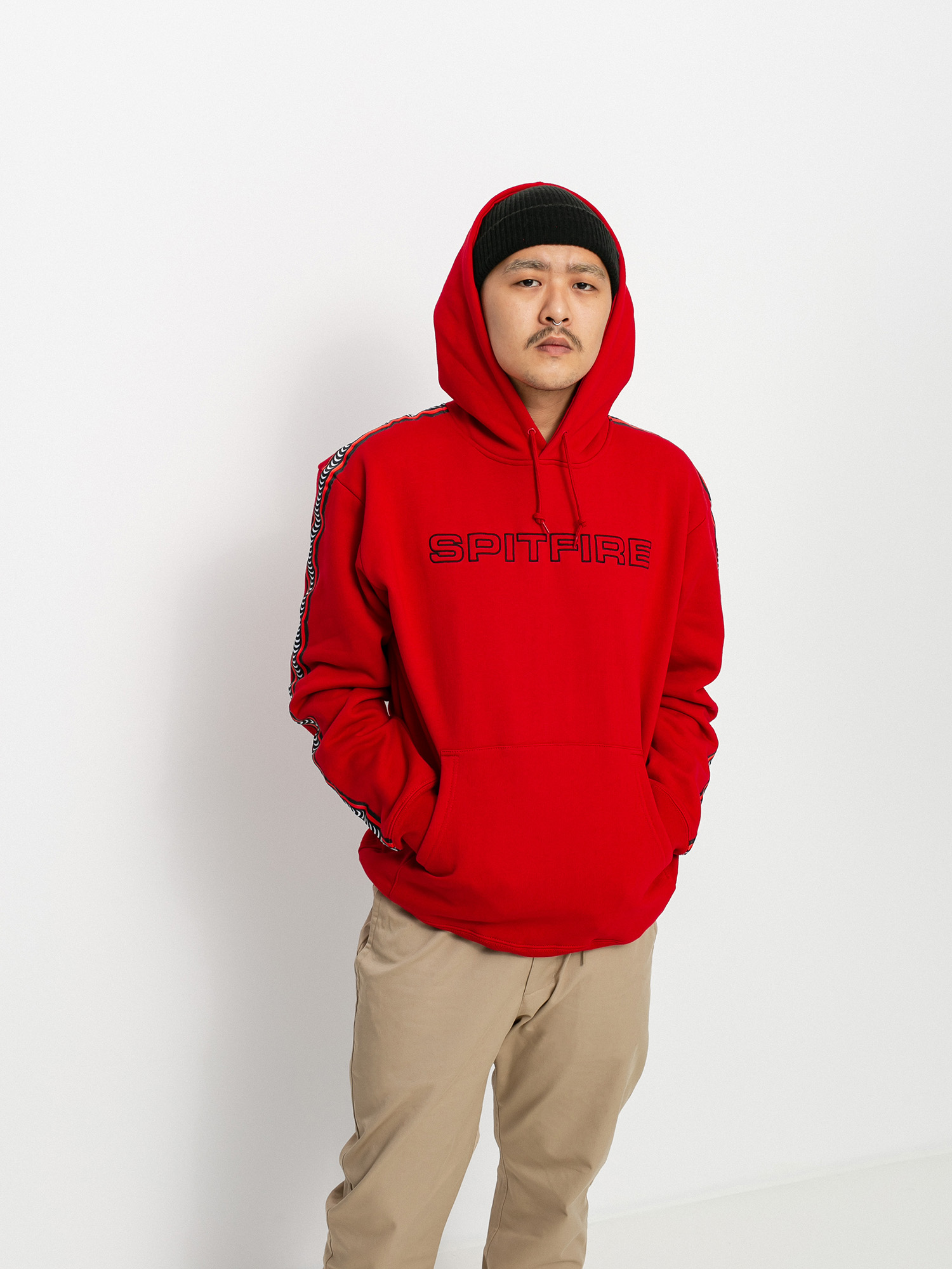 Spitfire Classic 87 Swirl Stripe HD Kapucnis pulóver (red)