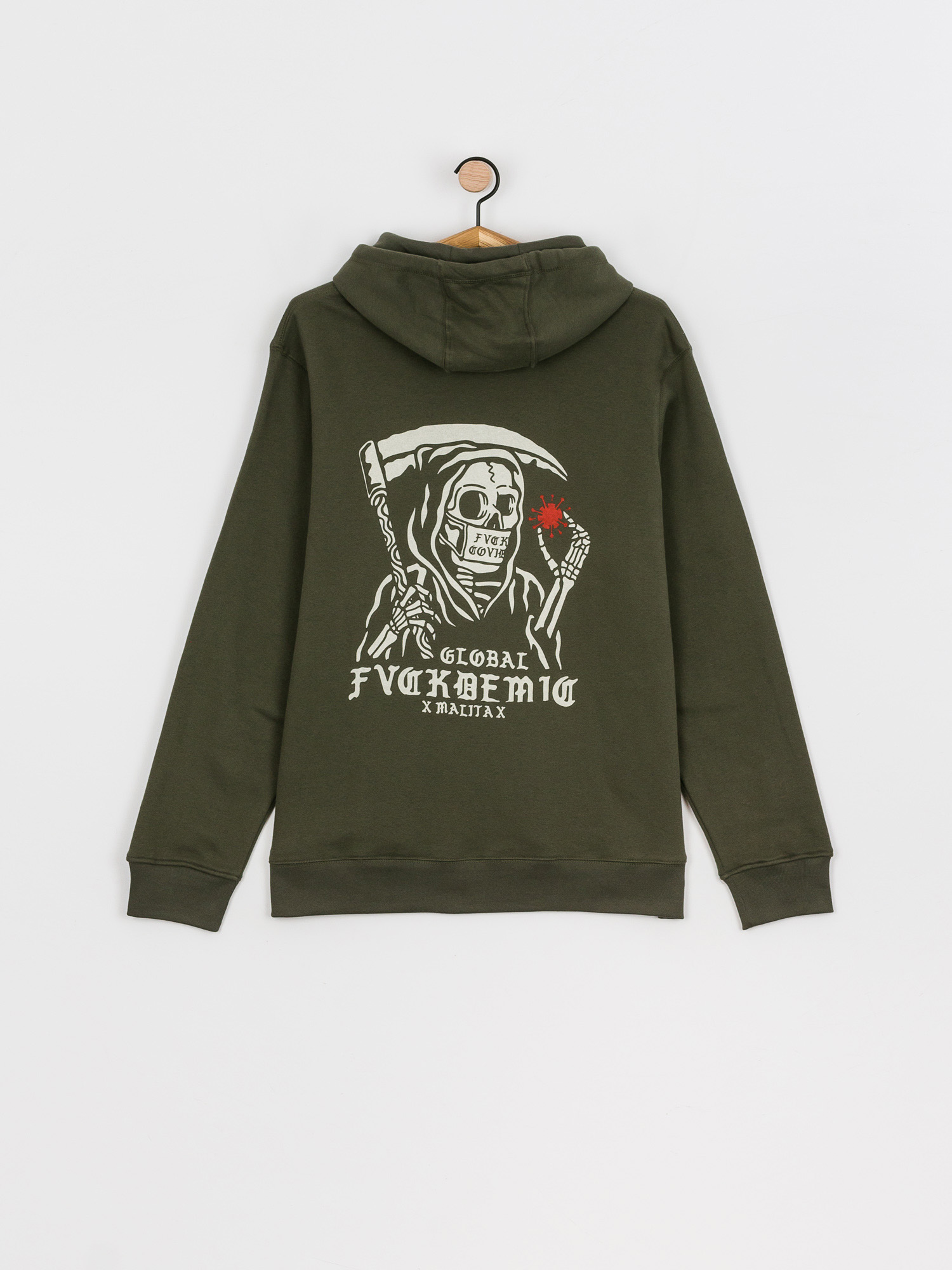 Malita Fckcovid HD Kapucnis pulóver (olive)