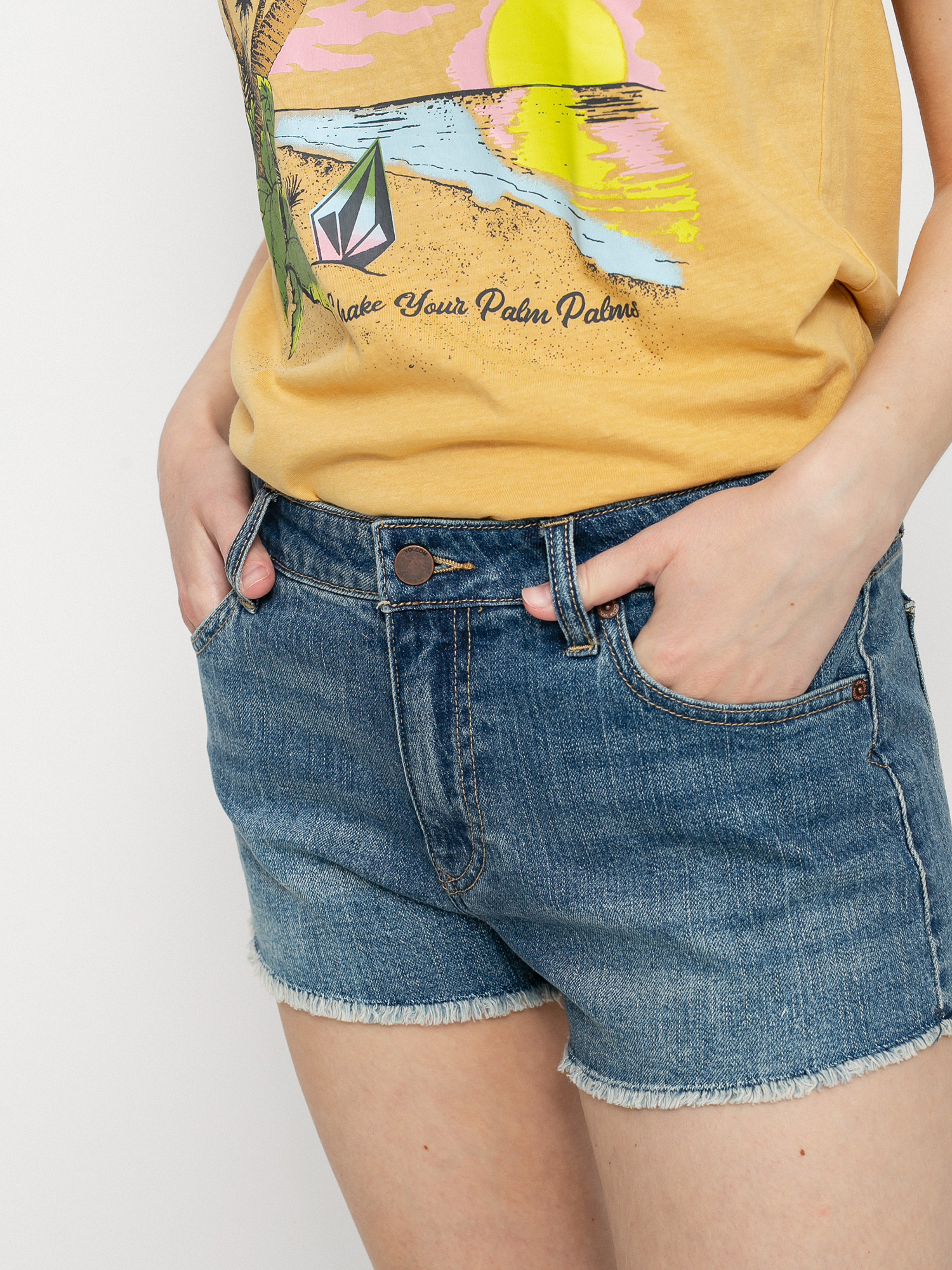 Volcom Stoney Stretch Wmn Rövidnadrág (blue swift wash)