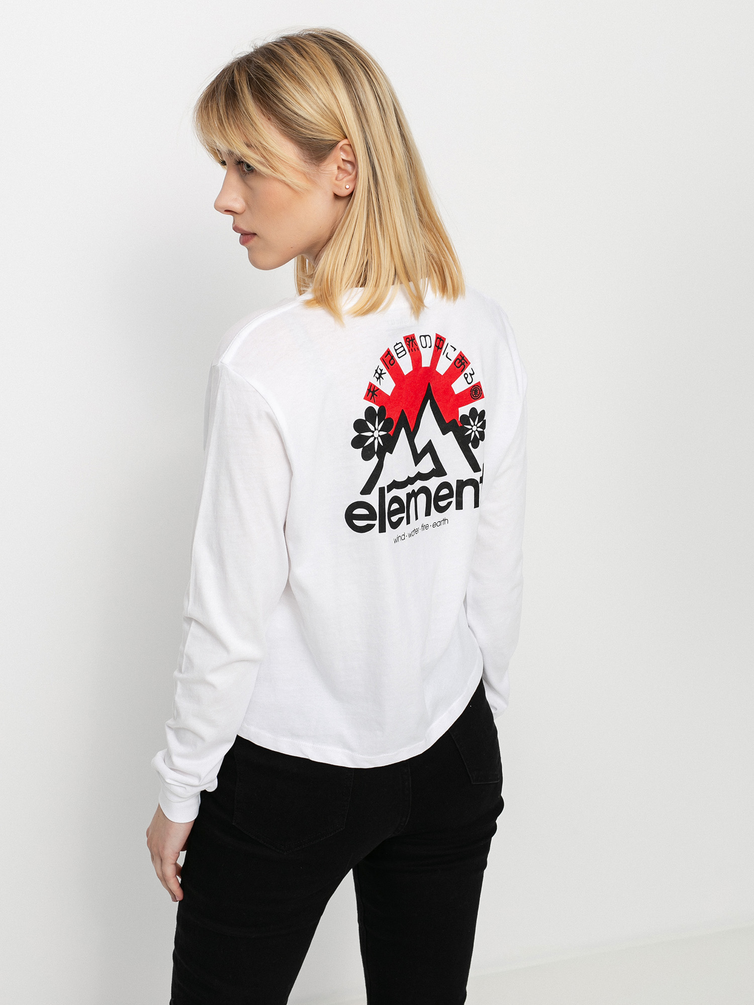 Element Rising Crop Hosszú ujjú felső Wmn (white)