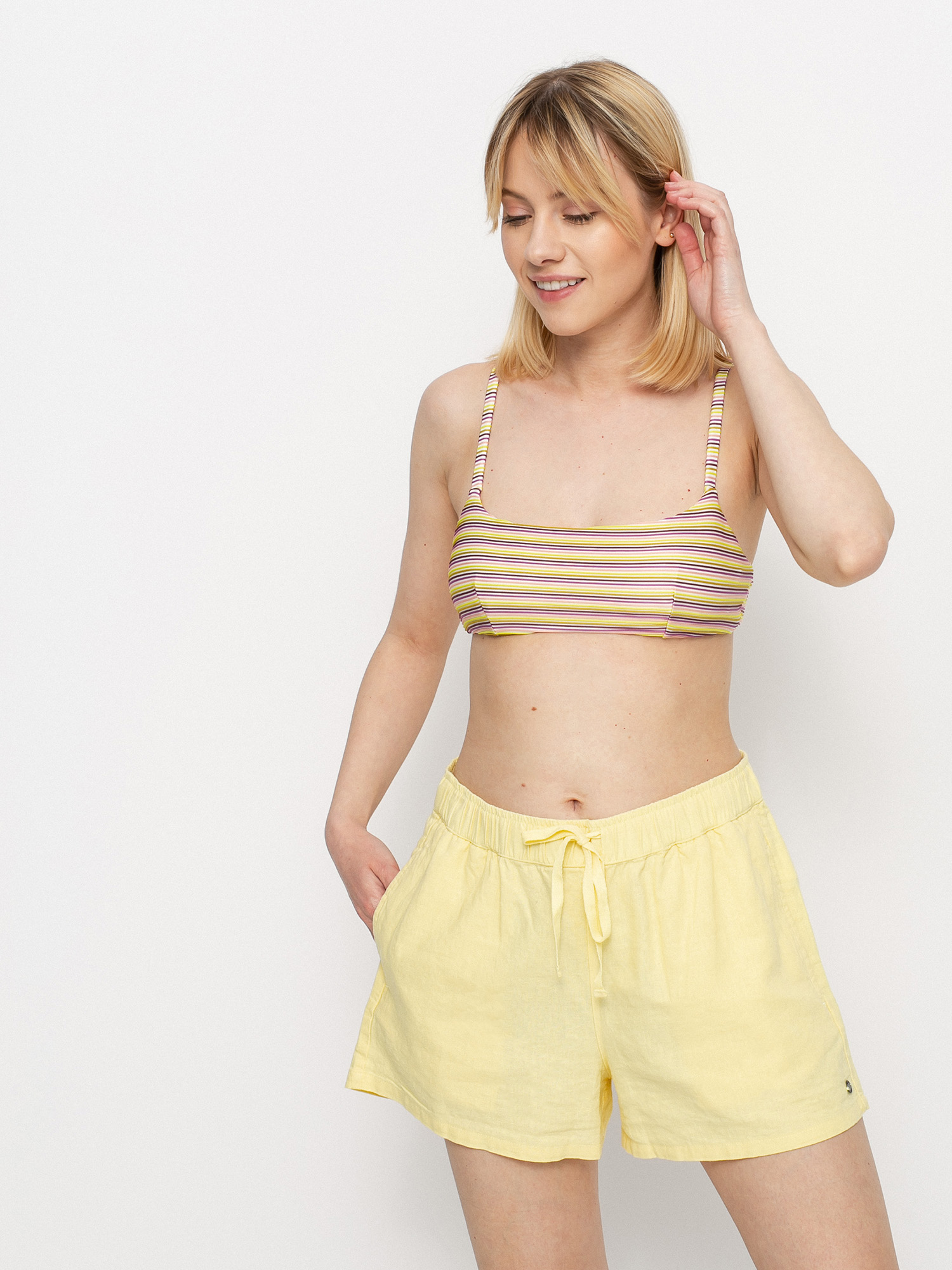 RVCA Góra od bikini Stripe Out Bralette Fürdőruha Wmn (creme)