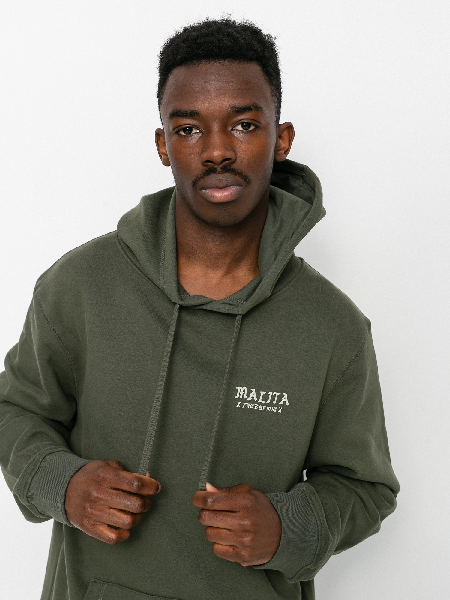 Malita Fckcovid HD Kapucnis pulóver (olive)