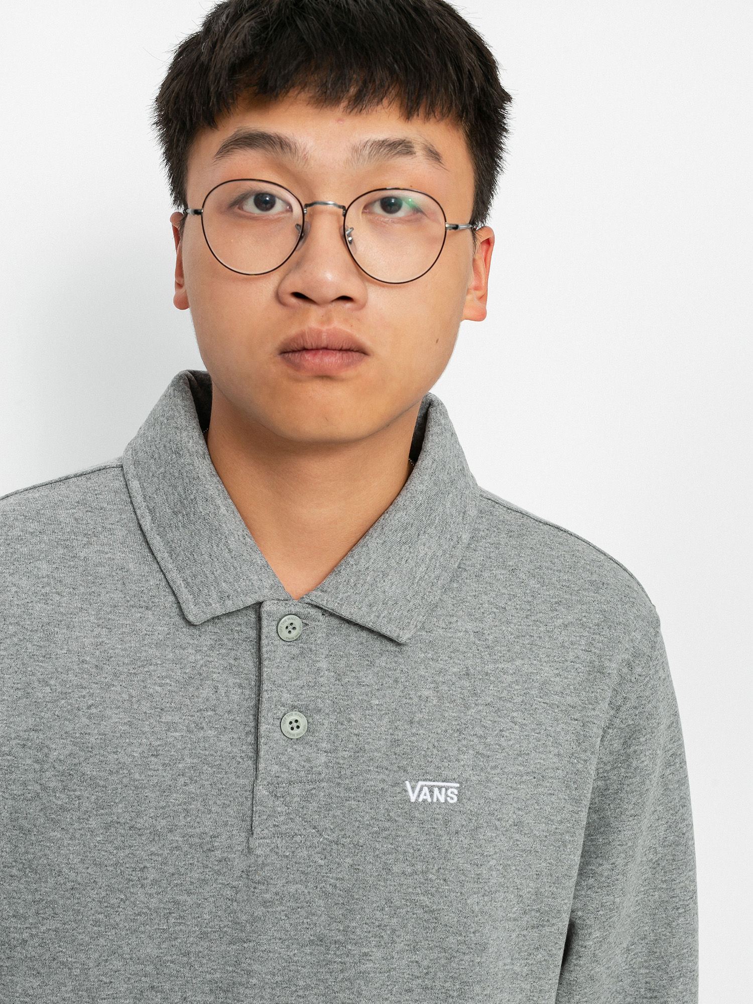 Vans Not Preppy Polo Fleece Pulóver (cement heather)