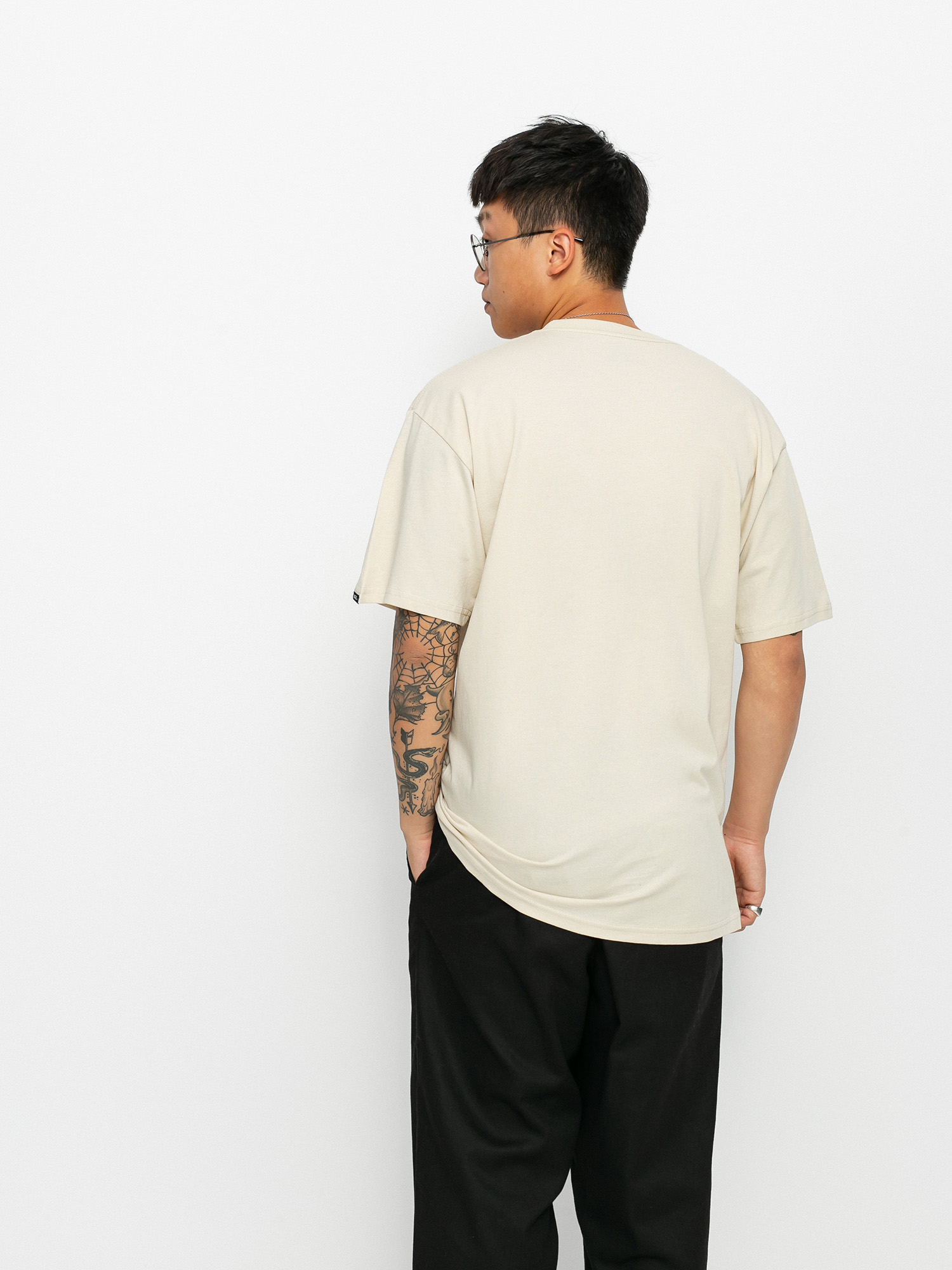 Vans Left Chest Logo Póló (oatmeal/black)