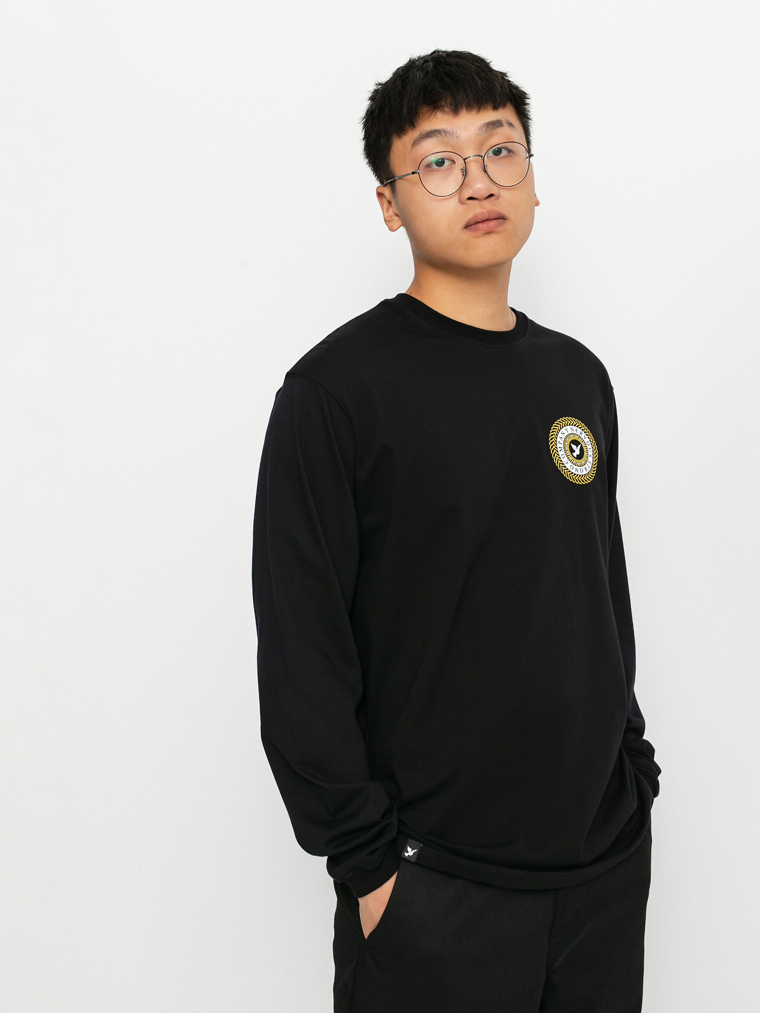 Nervous Swirl Hosszú ujjú felső (black)