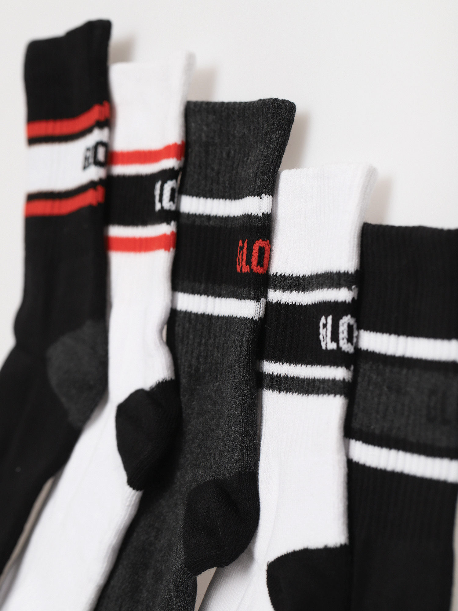 Globe Triple Stripe Crew 5 Pack Zokni (assorted)