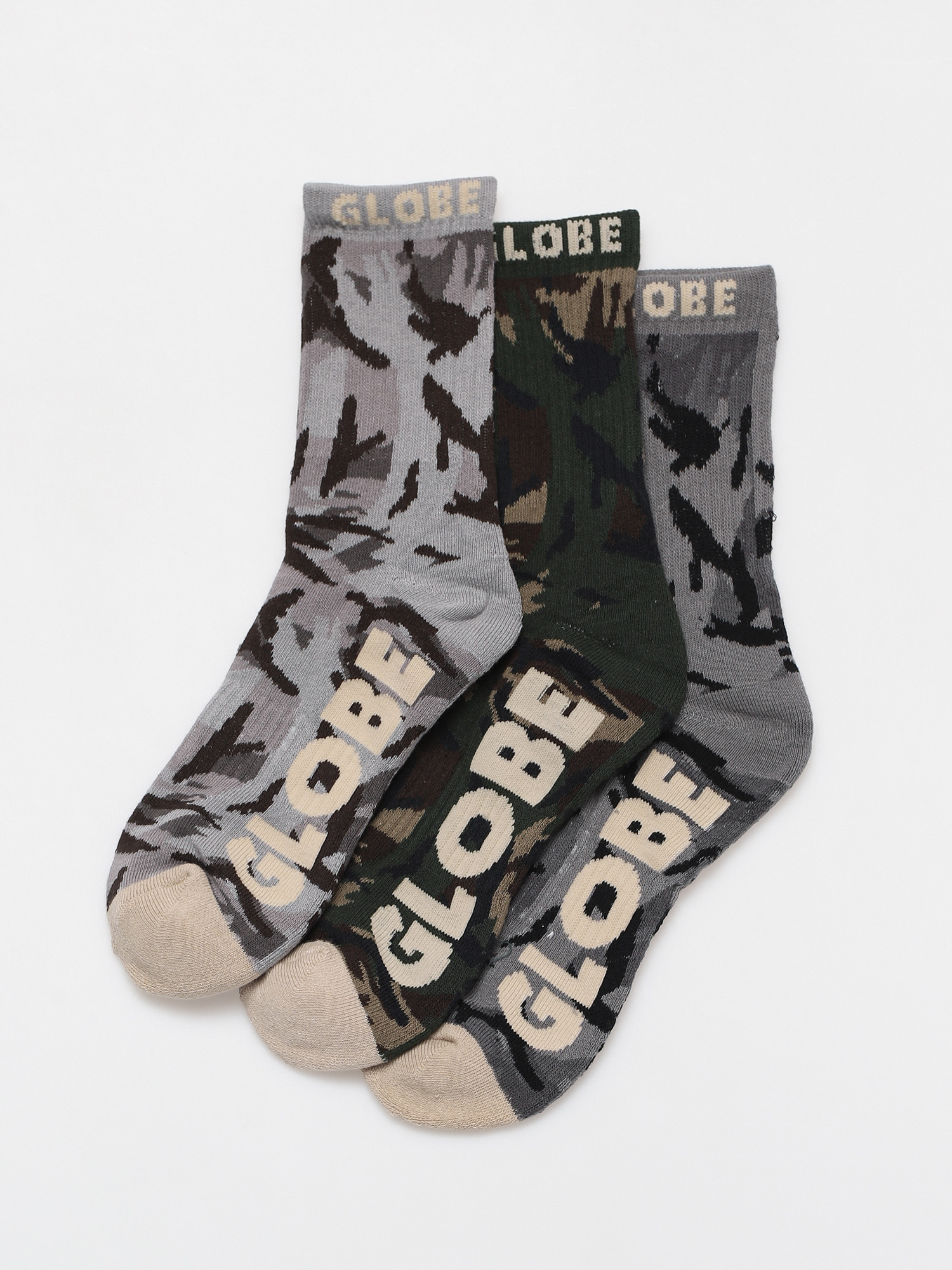 Globe Eco Camo Crew 3 Pack Zokni (camo)