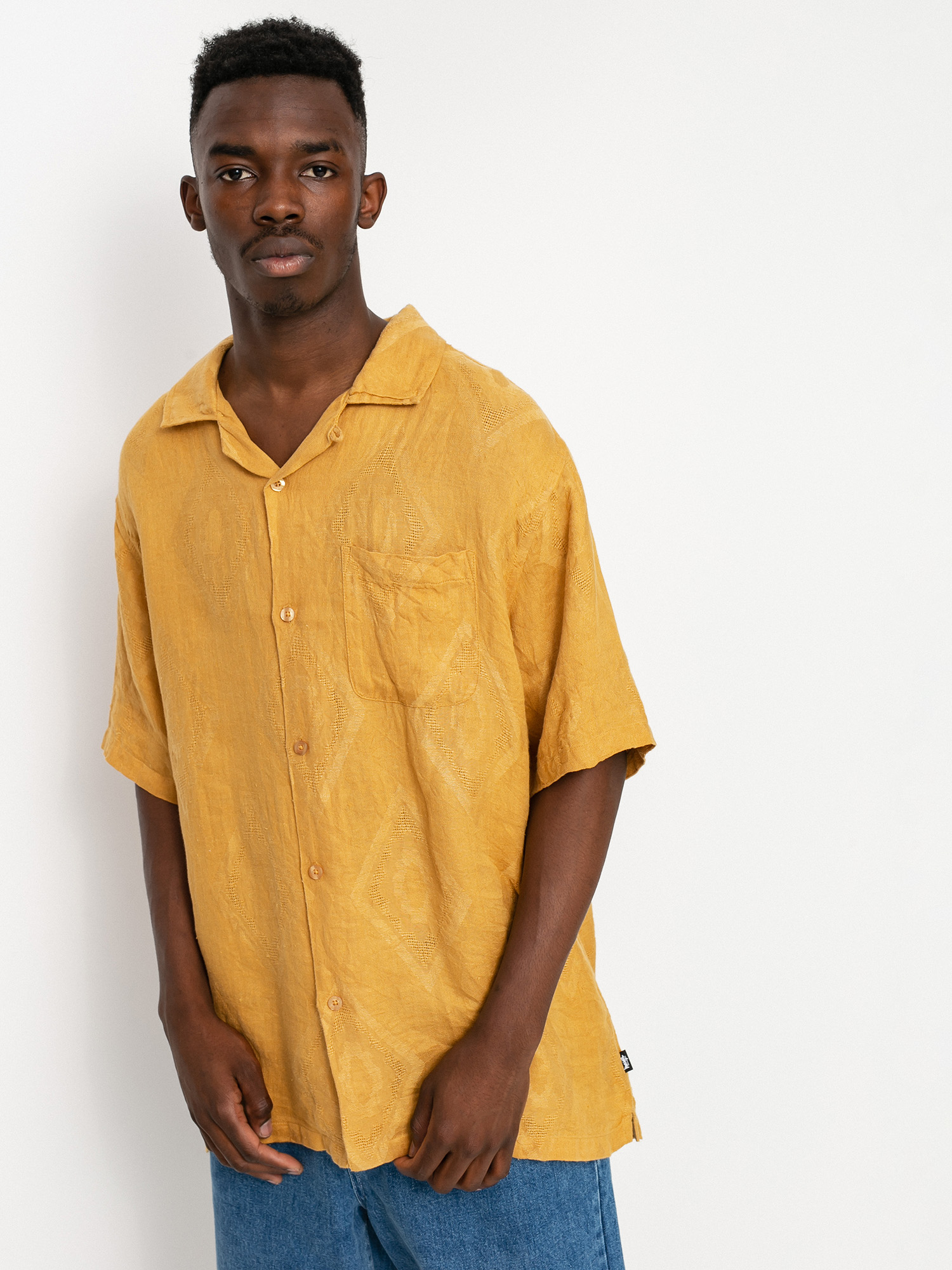 Stussy Diamond Jacquard Linen Ing (mustard)