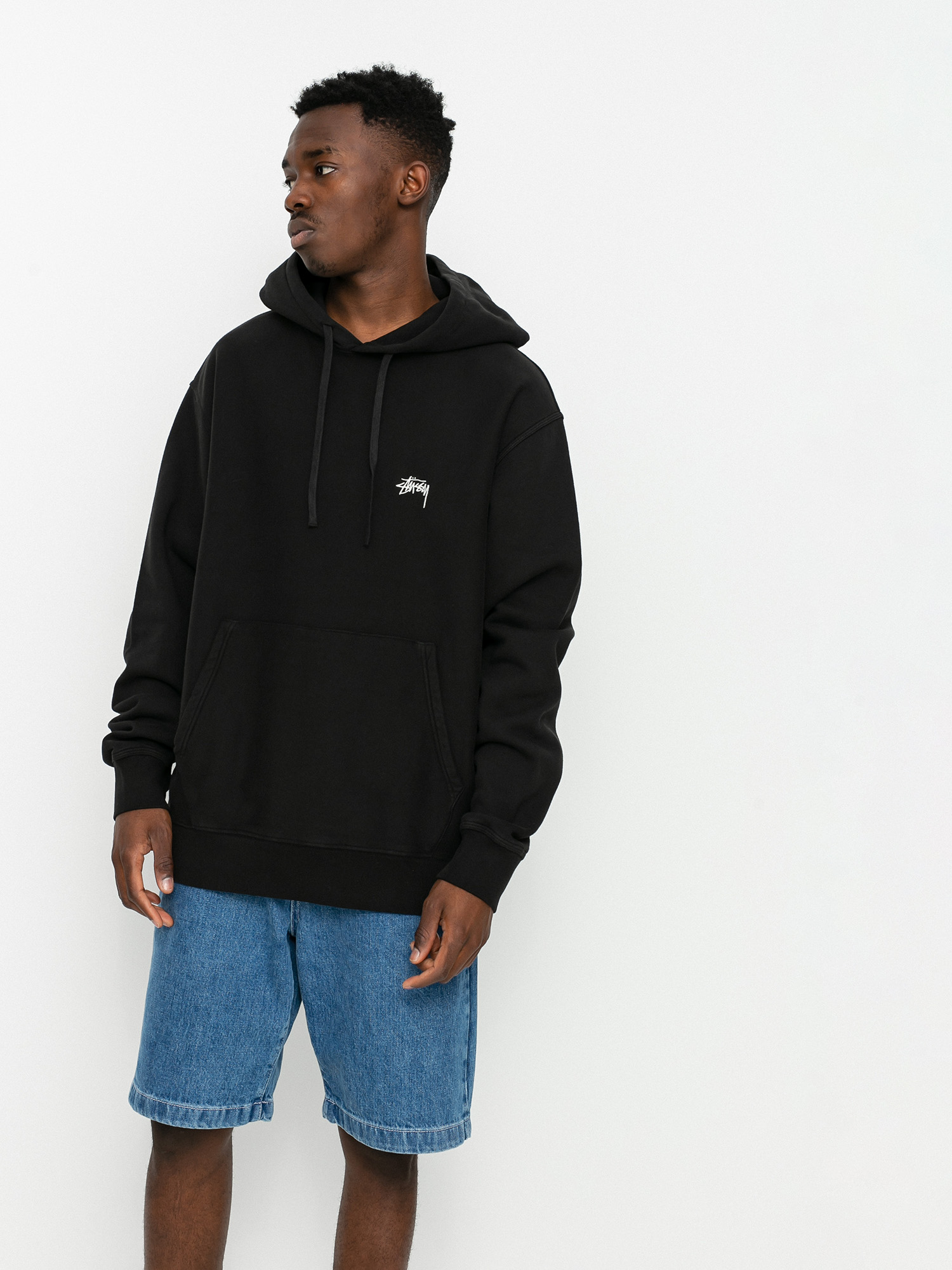 Stussy Stock Logo HD Kapucnis pulóver (black)