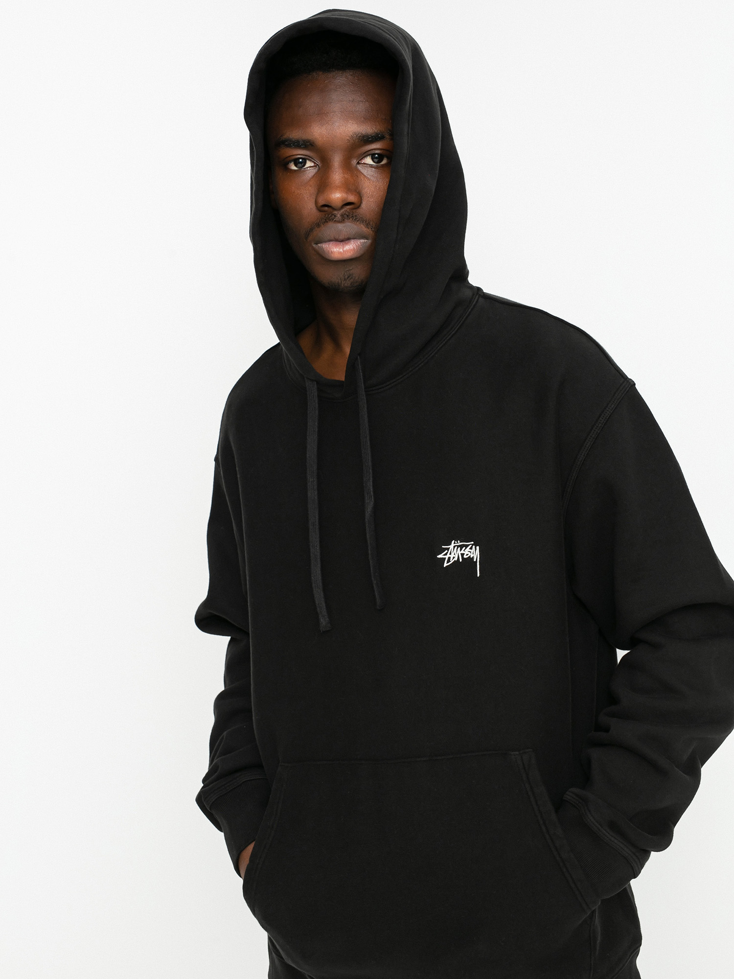 Stussy Stock Logo HD Kapucnis pulóver (black)