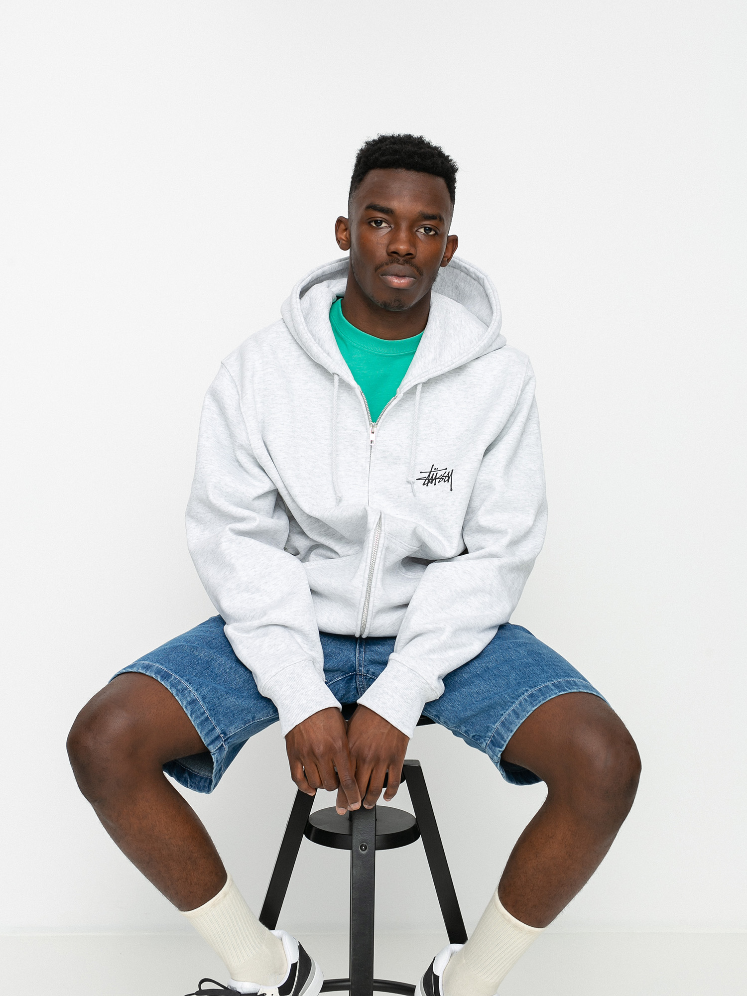 Stussy Basic ZHD Kapucnis pulóver (ash heather)