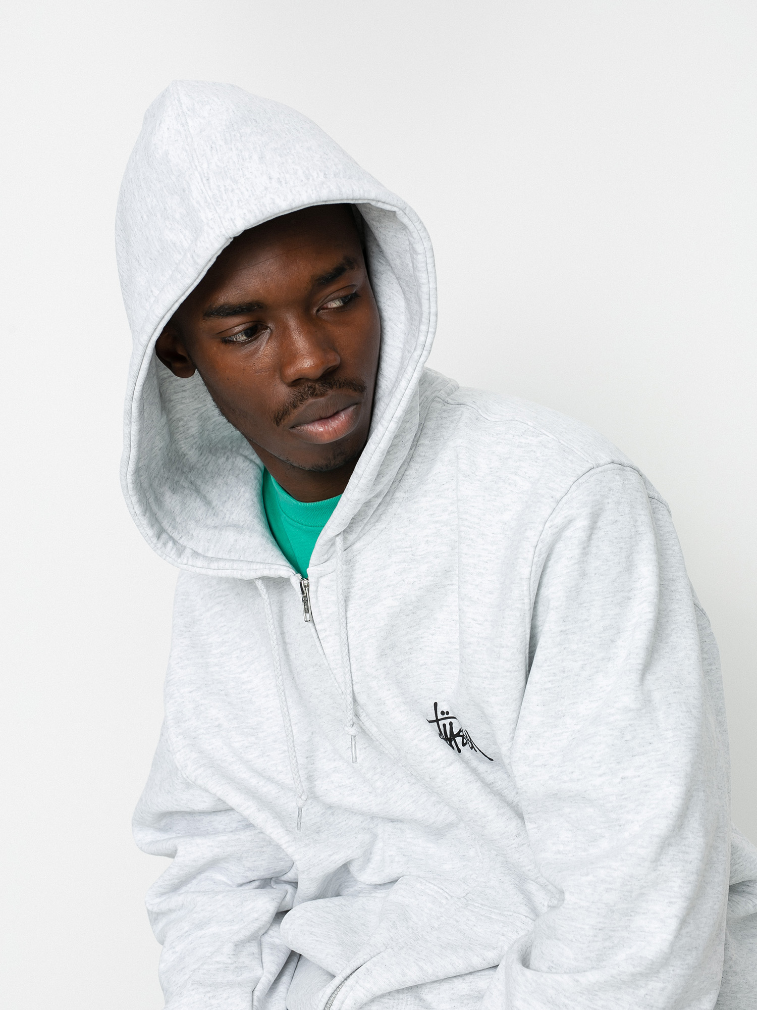 Stussy Basic ZHD Kapucnis pulóver (ash heather)