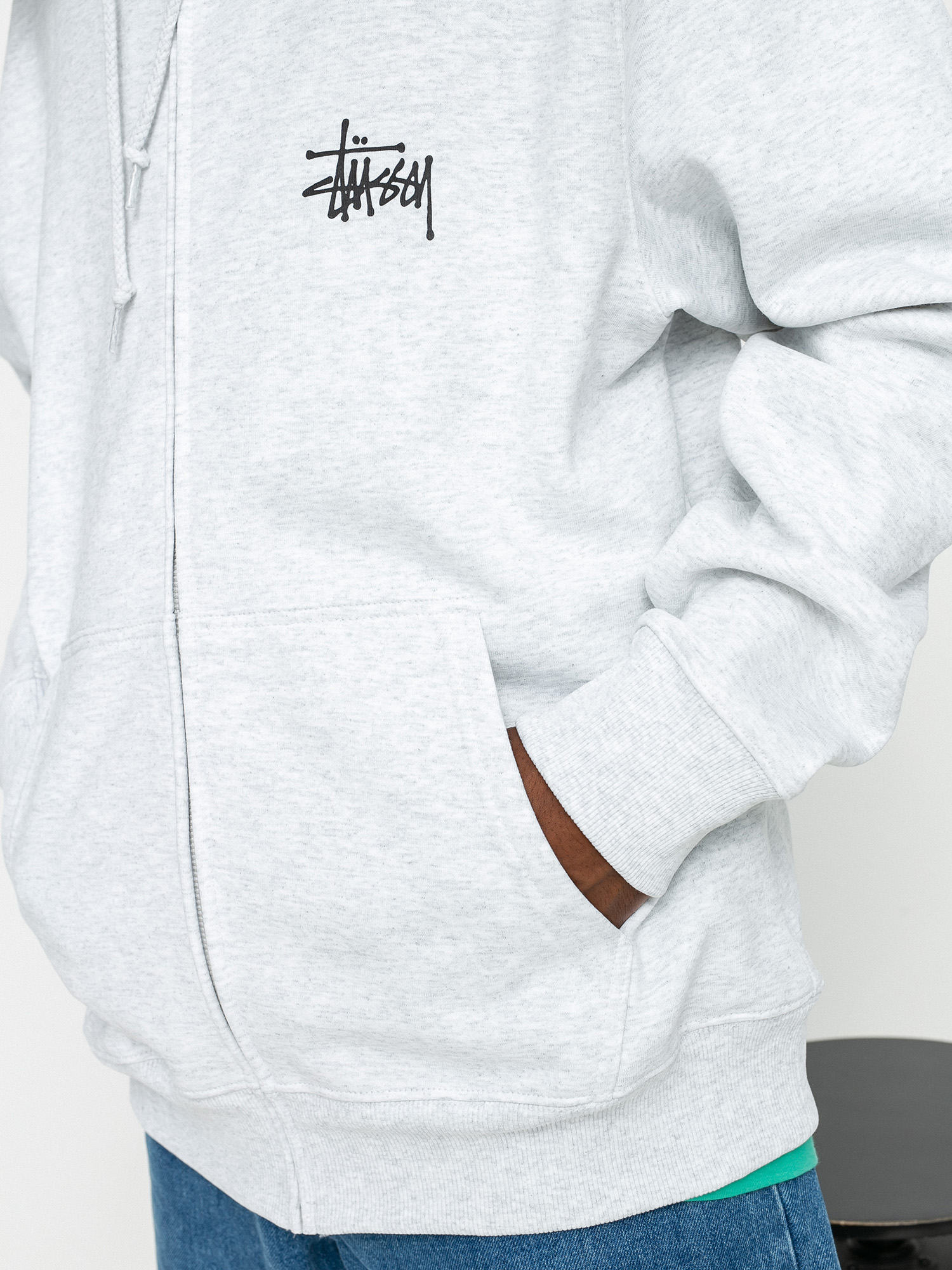 Stussy Basic ZHD Kapucnis pulóver (ash heather)