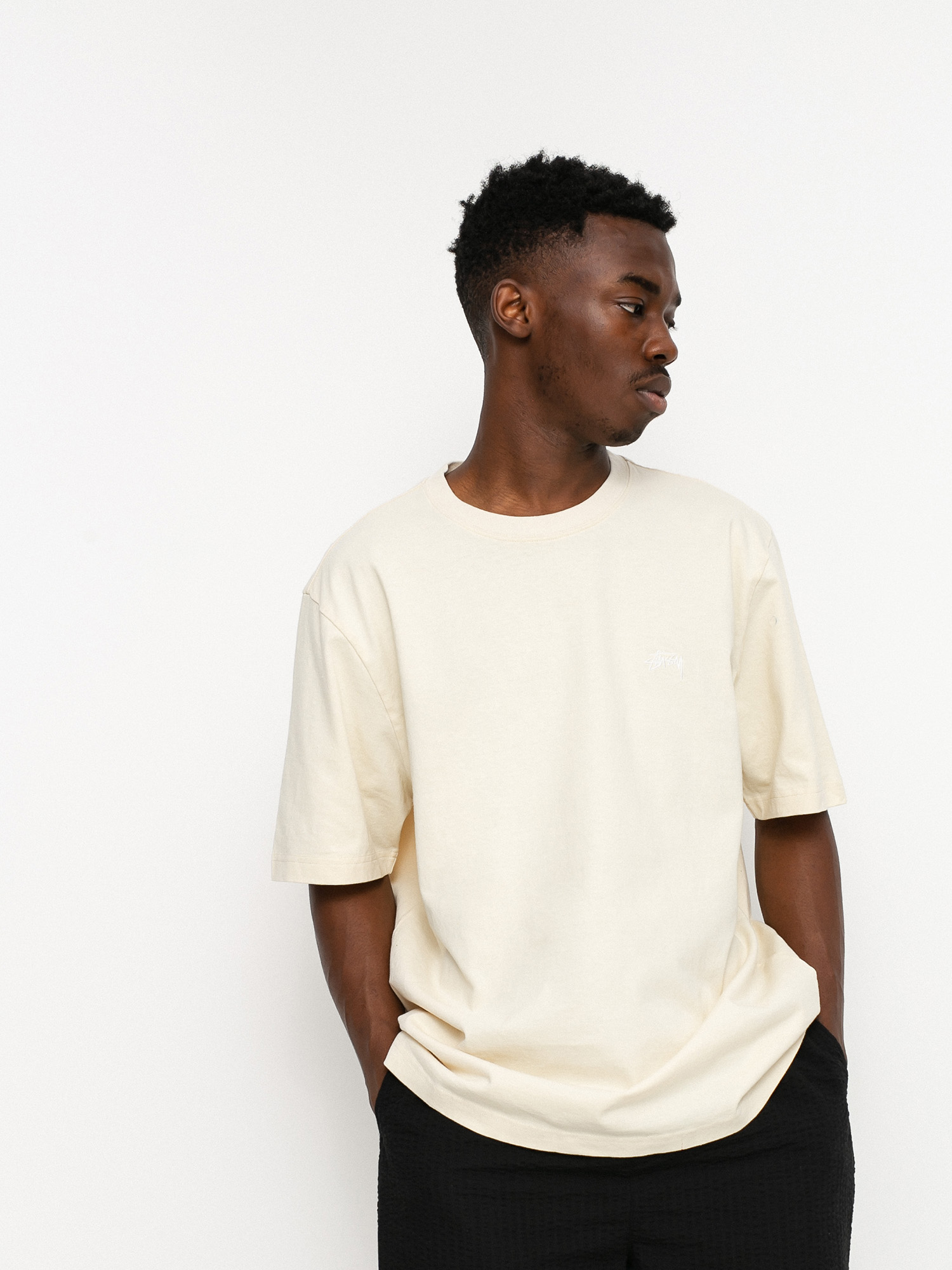 Stussy Stock Logo póló (oatmeal)