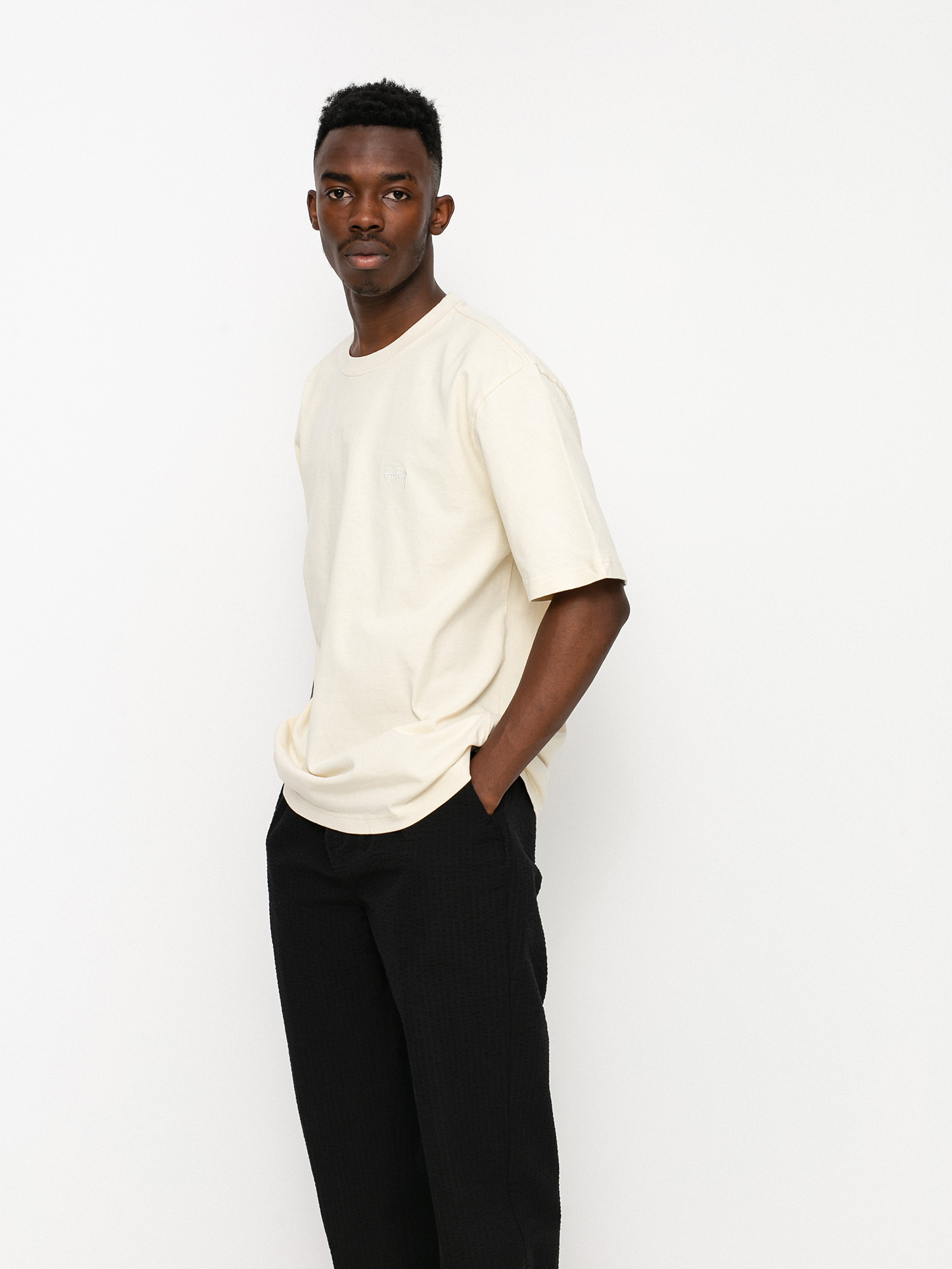 Stussy Stock Logo póló (oatmeal)