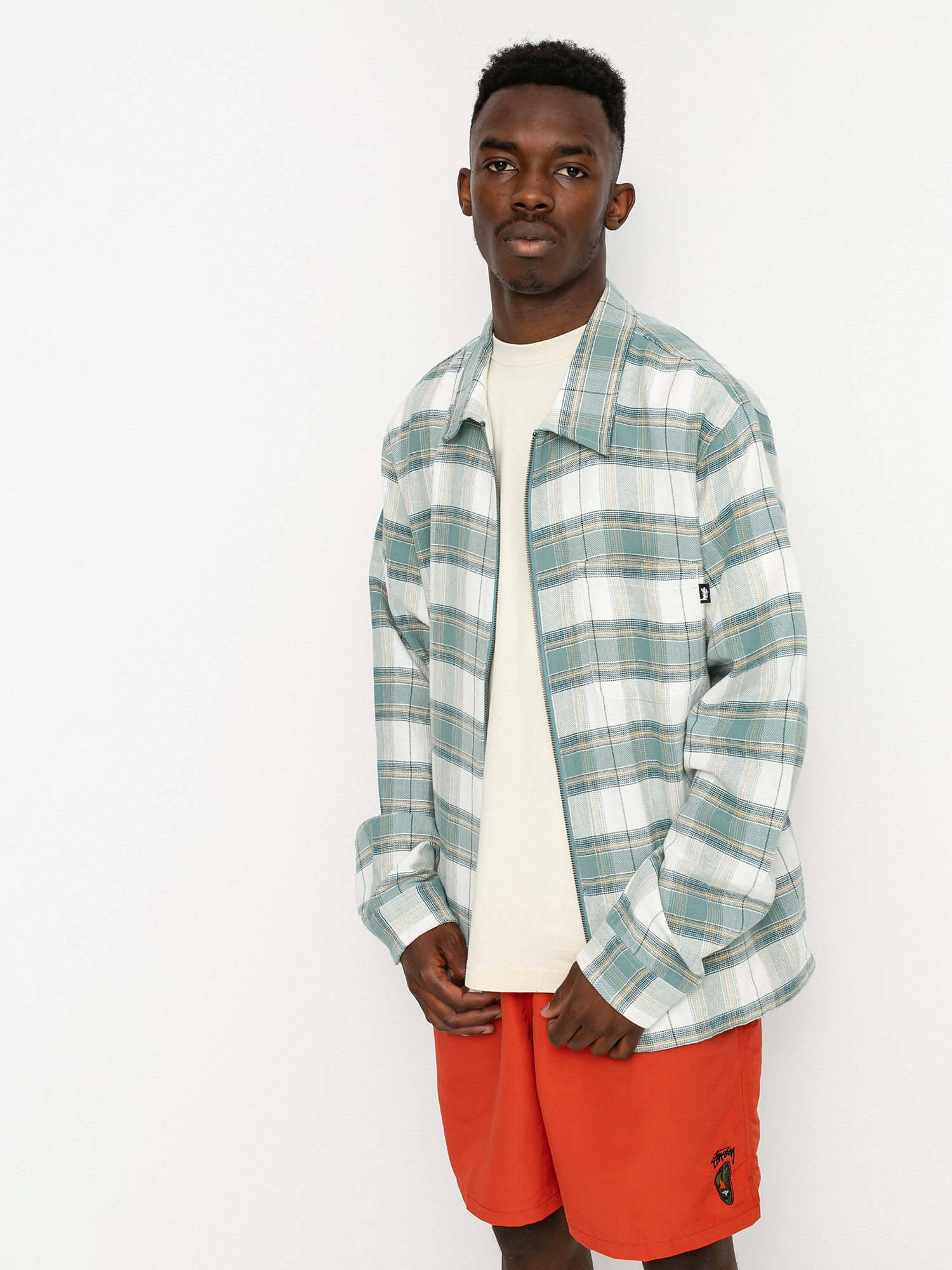 Stussy Heritage Plaid Zip Ing (green)