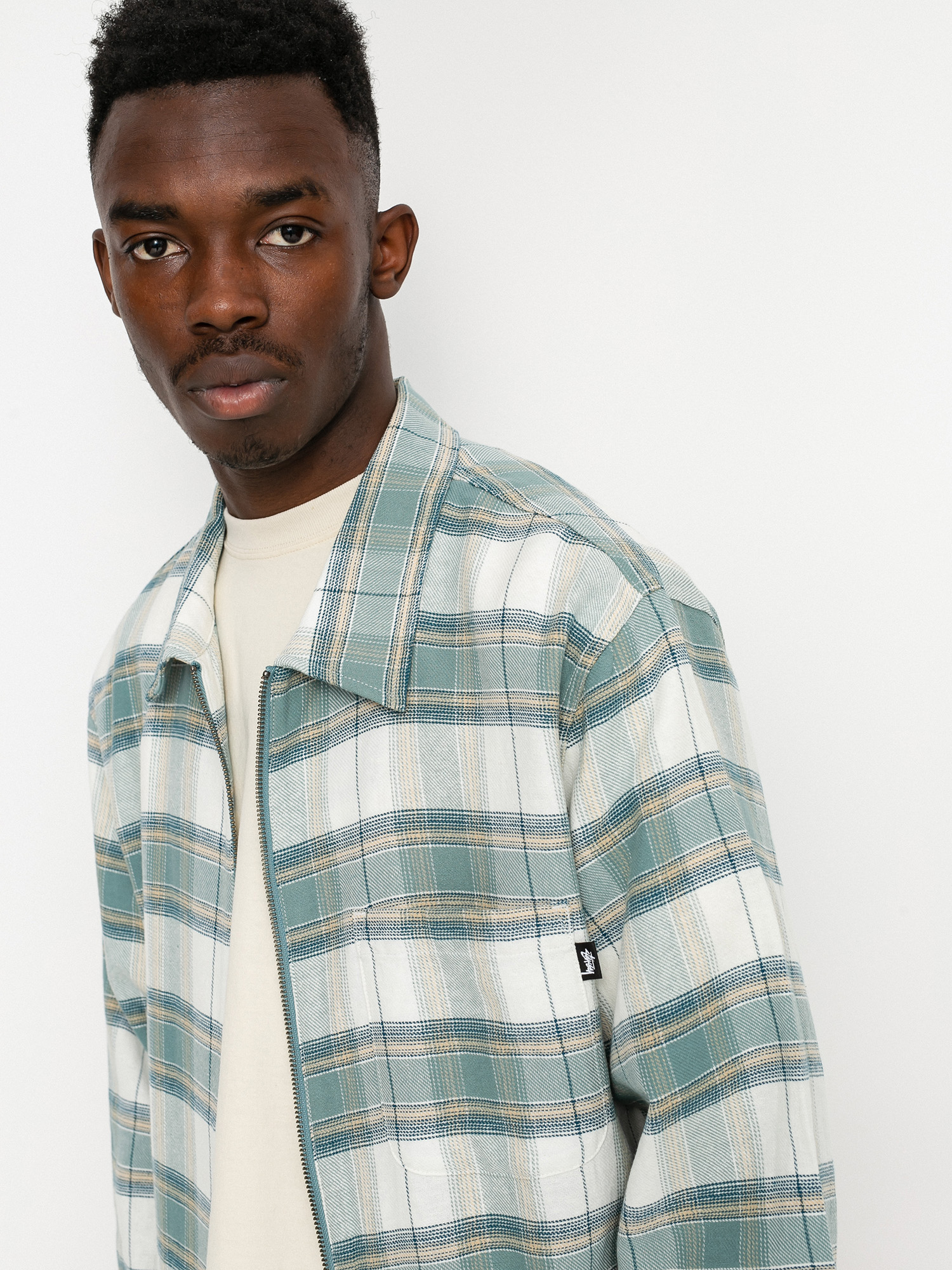 Stussy Heritage Plaid Zip Ing (green)