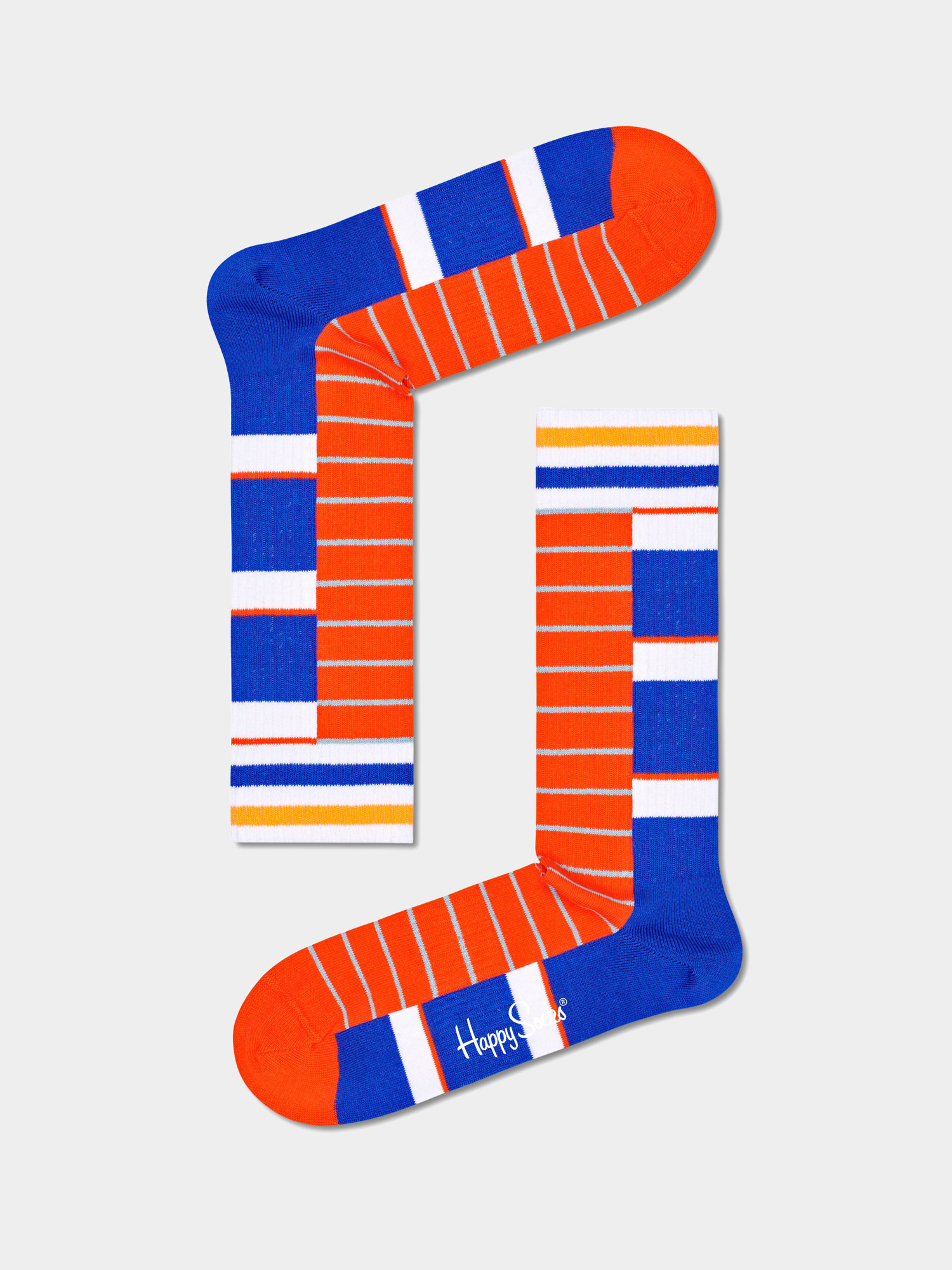 Happy Socks Half Half Thin Crew Zokni (blue/orange)