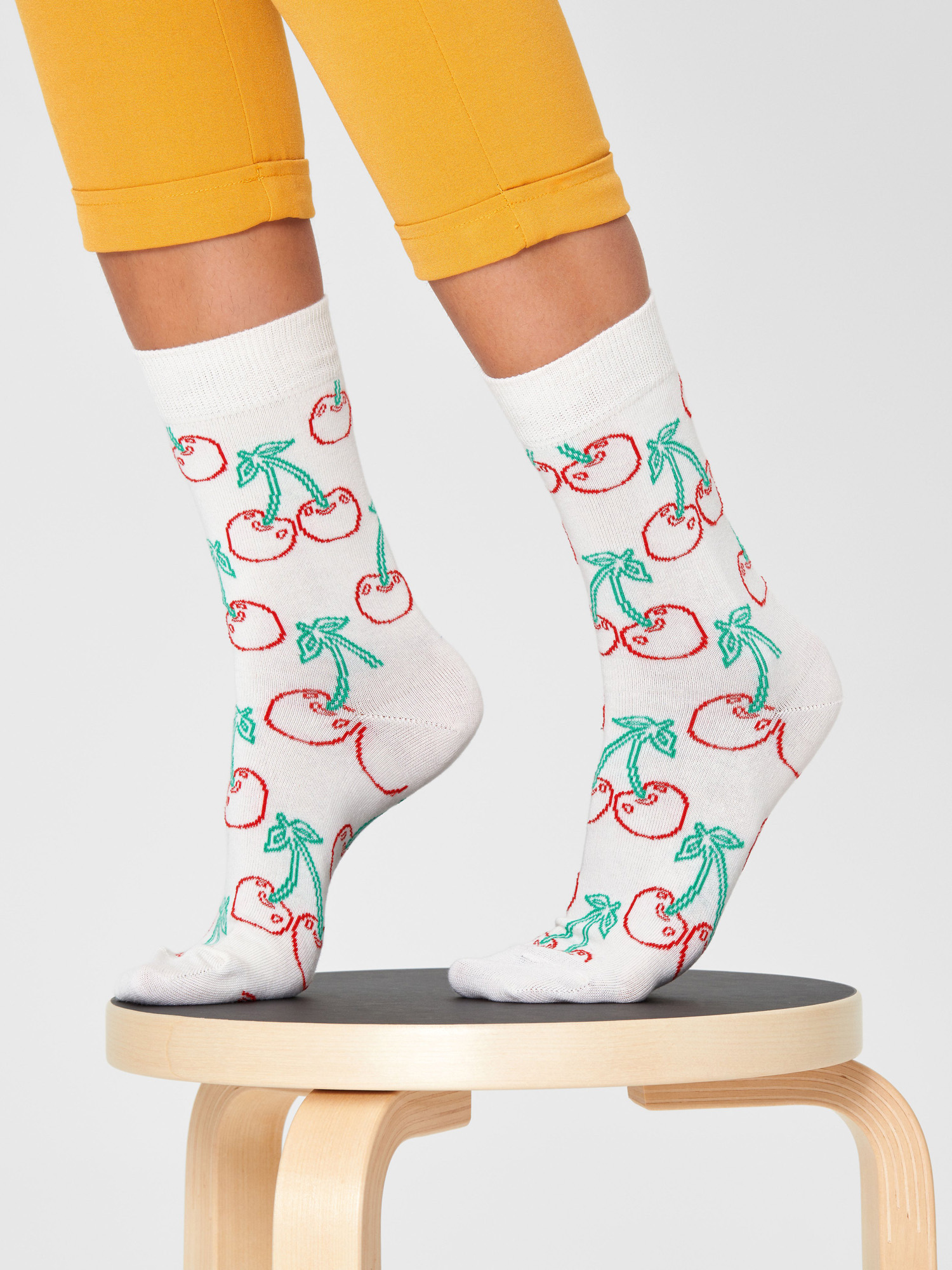 Happy Socks Cherry Zokni (pale white)
