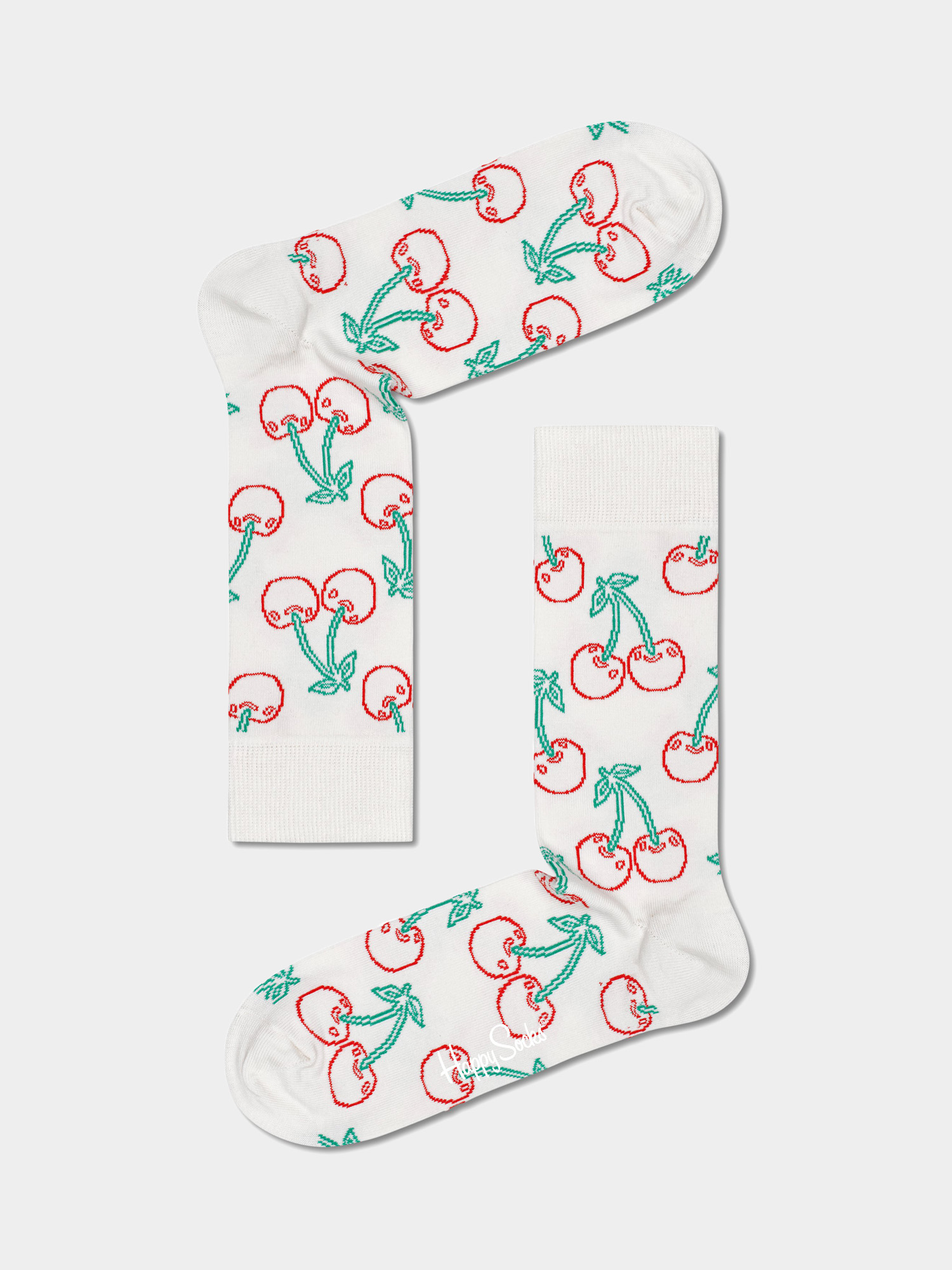 Happy Socks Cherry Zokni (pale white)