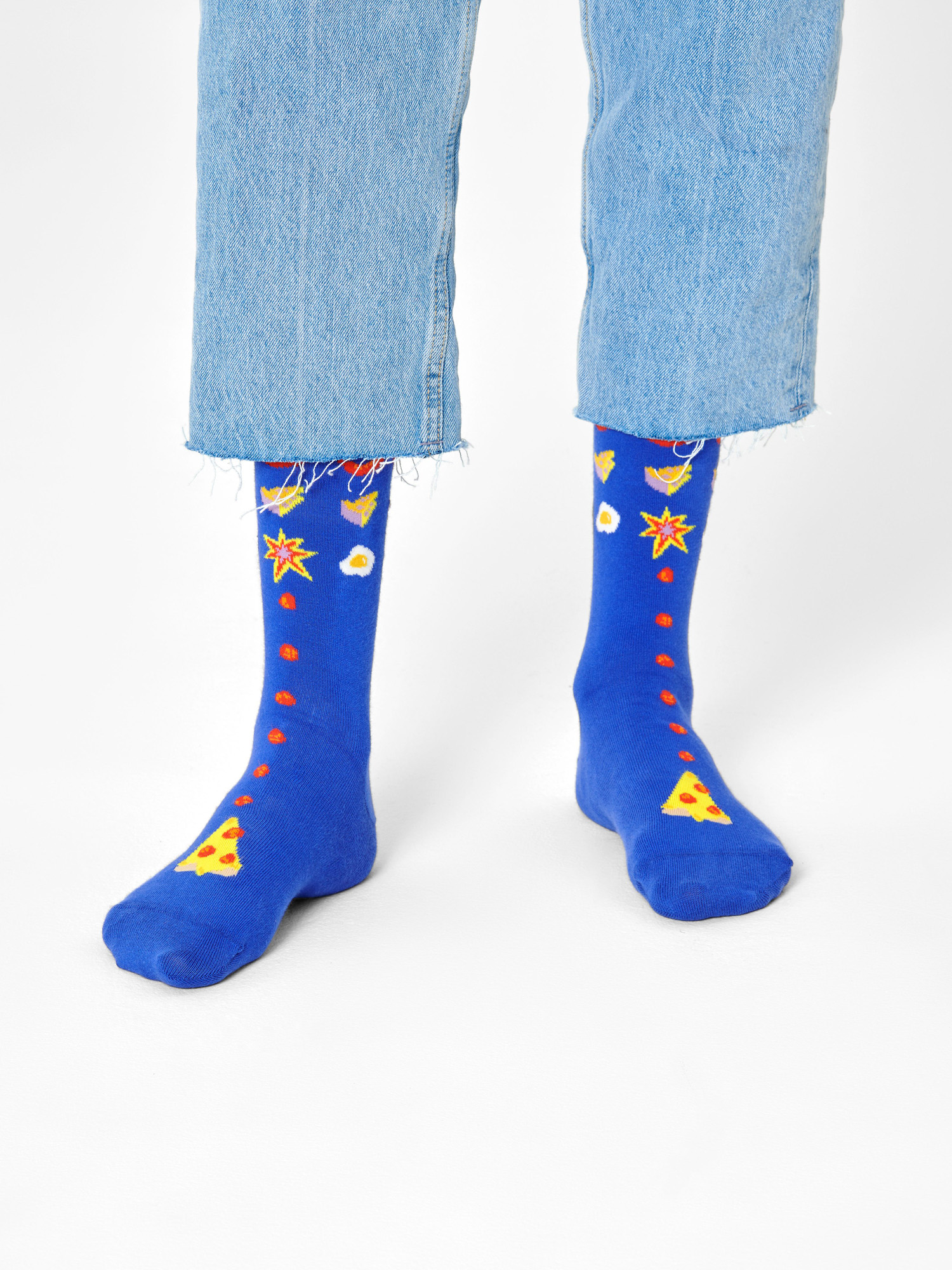 Happy Socks Pizza Invaders Zokni (blue)