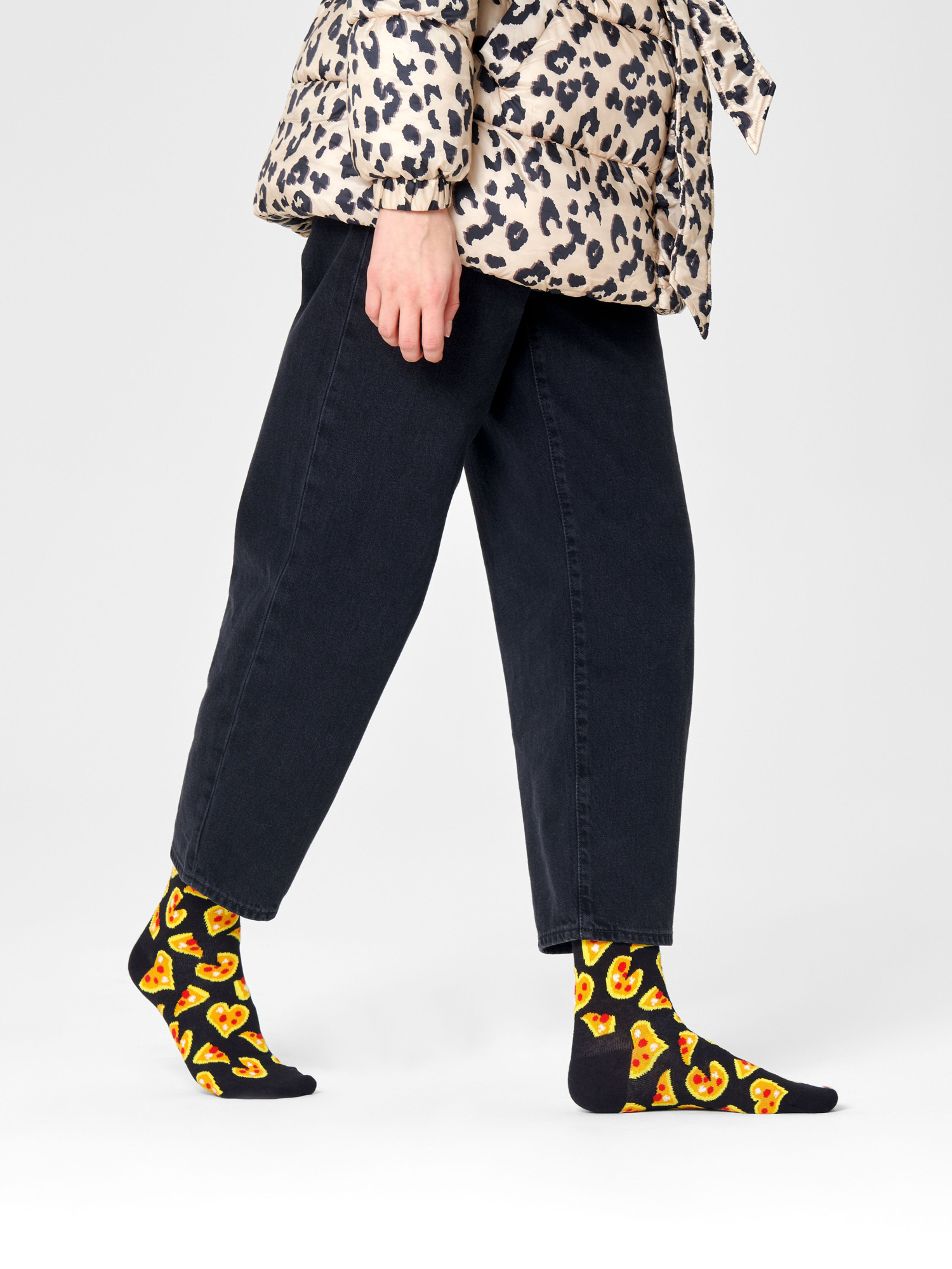 Happy Socks Pizza Love Zokni (black/yellow)