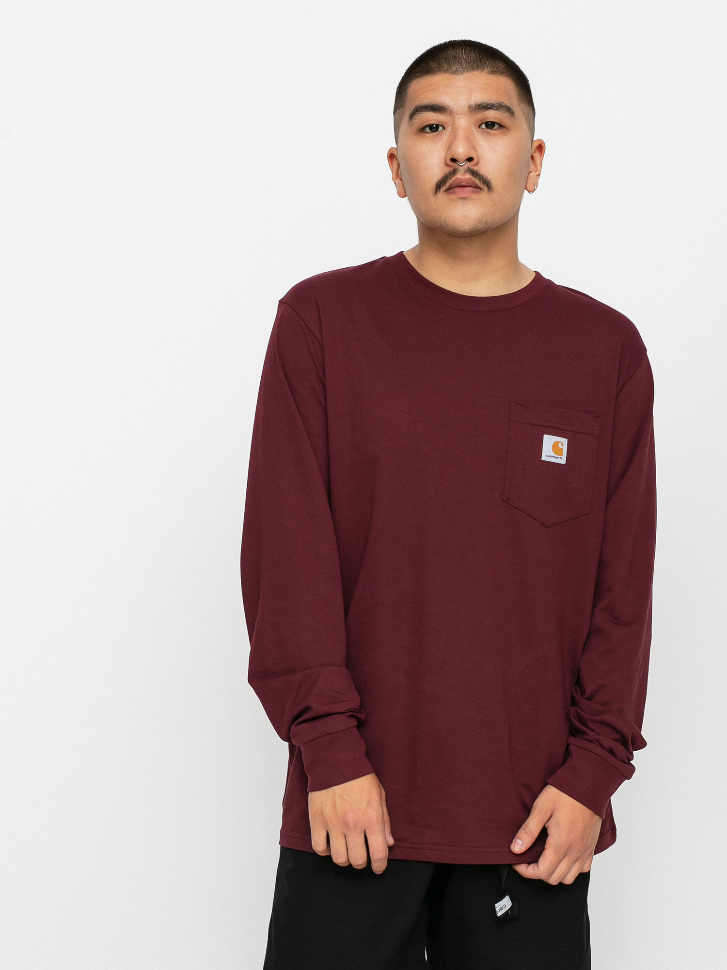 Carhartt WIP Pocket Hosszú ujjú felső (wine)
