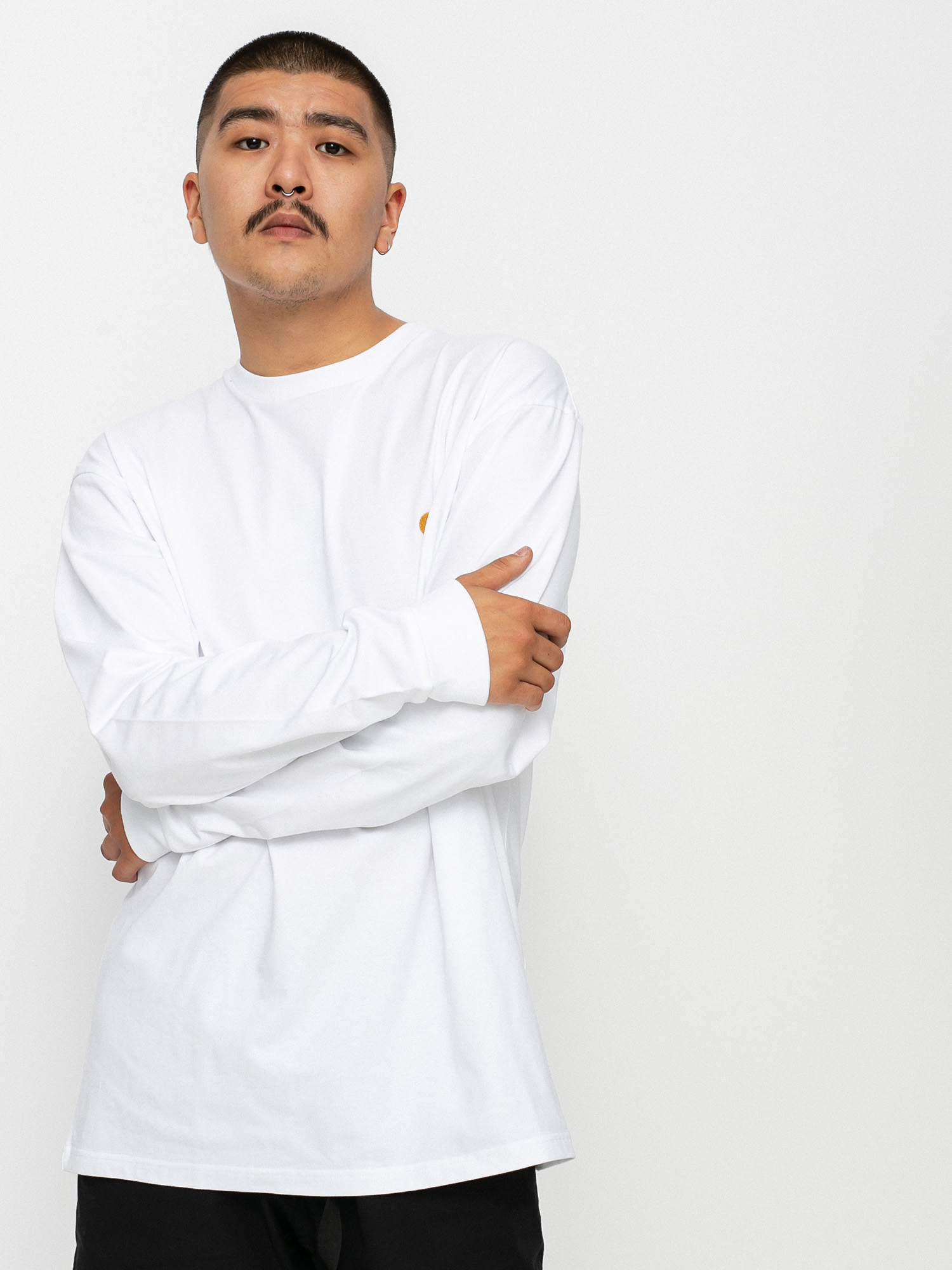 Carhartt WIP Chase Hosszu00fa ujju00fa felsu0151 (white/gold)