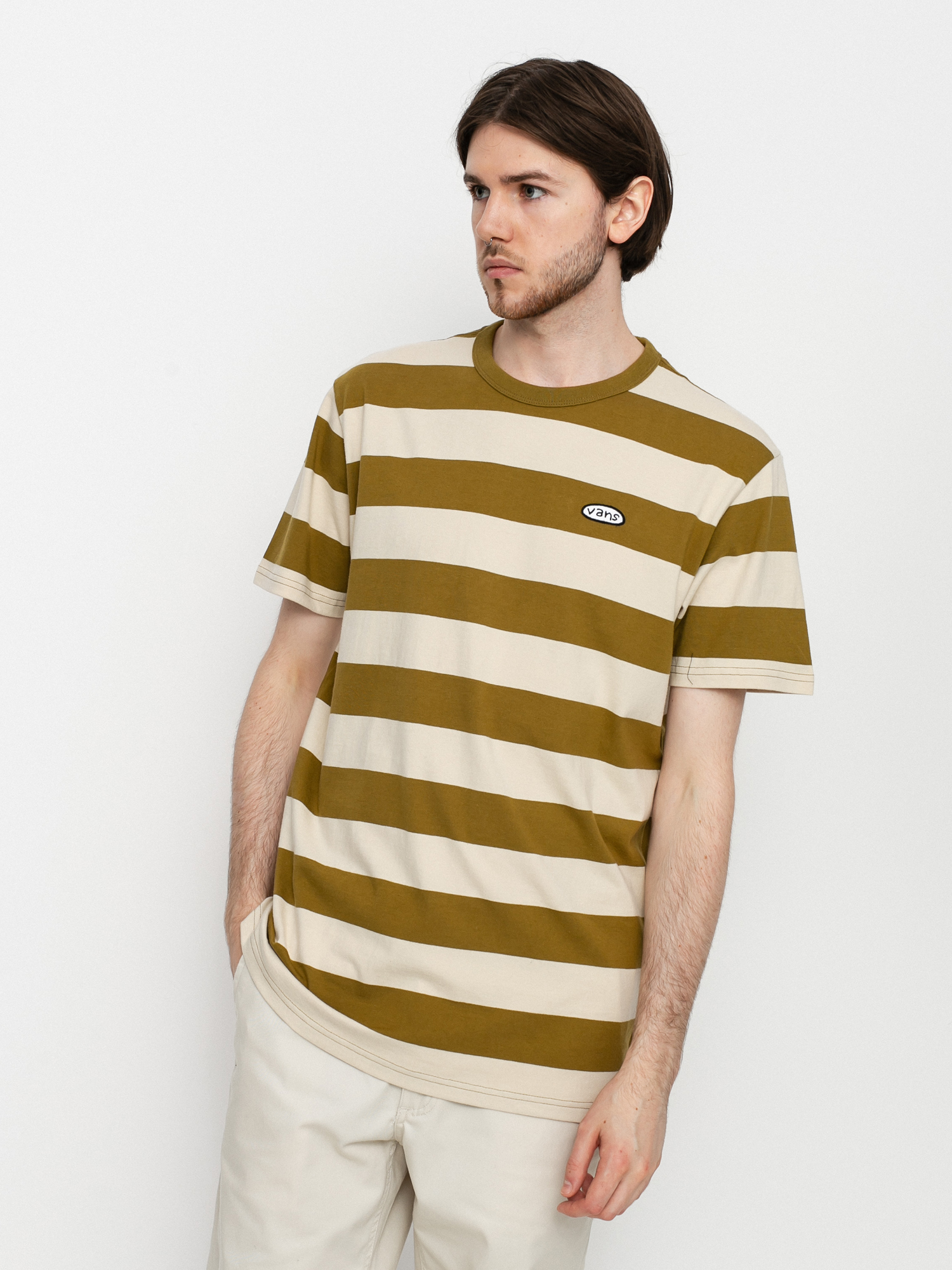 Vans Color Multiplier Stripe Crew póló (nutria/oatmeal)