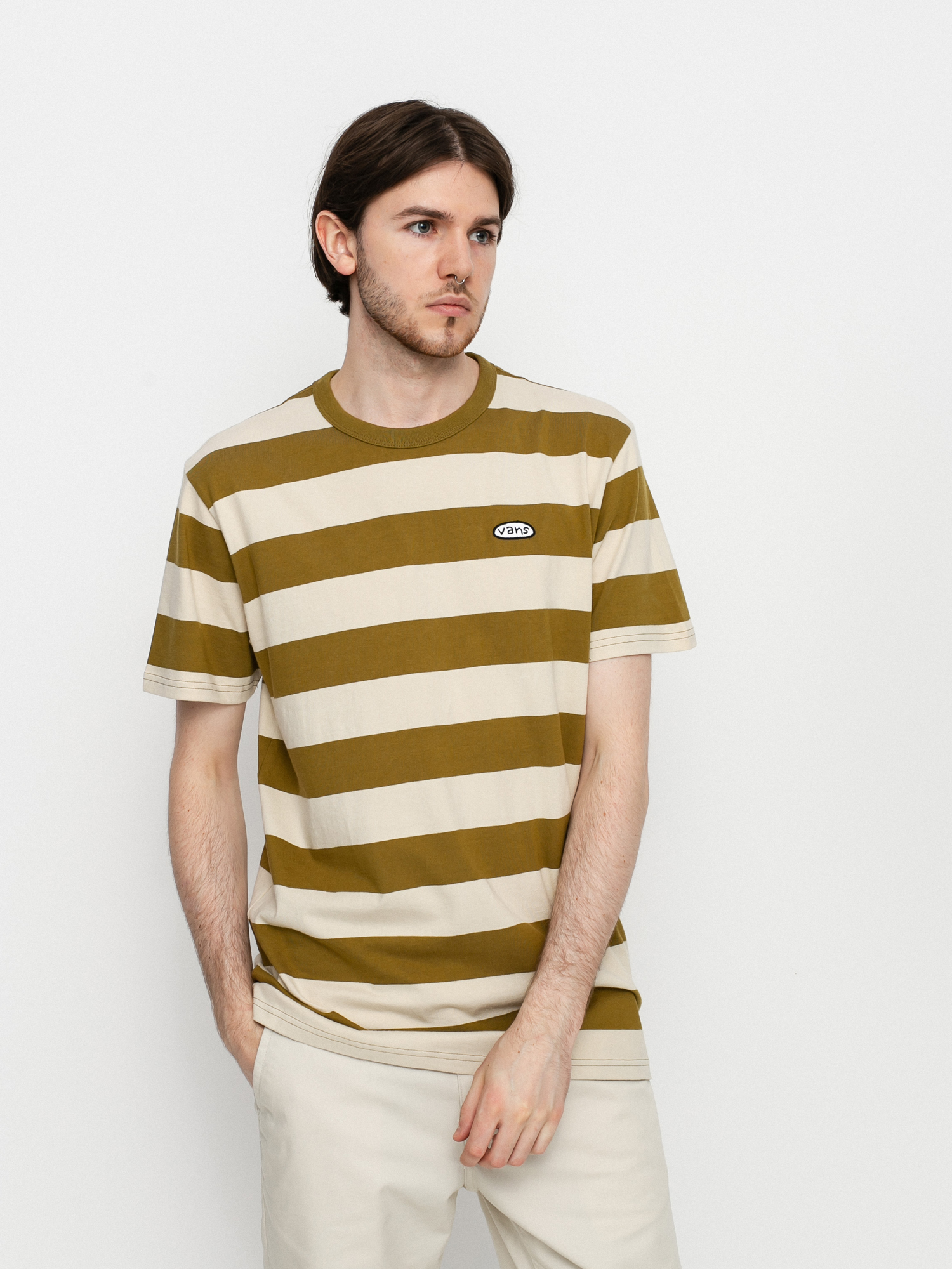 Vans Color Multiplier Stripe Crew póló (nutria/oatmeal)
