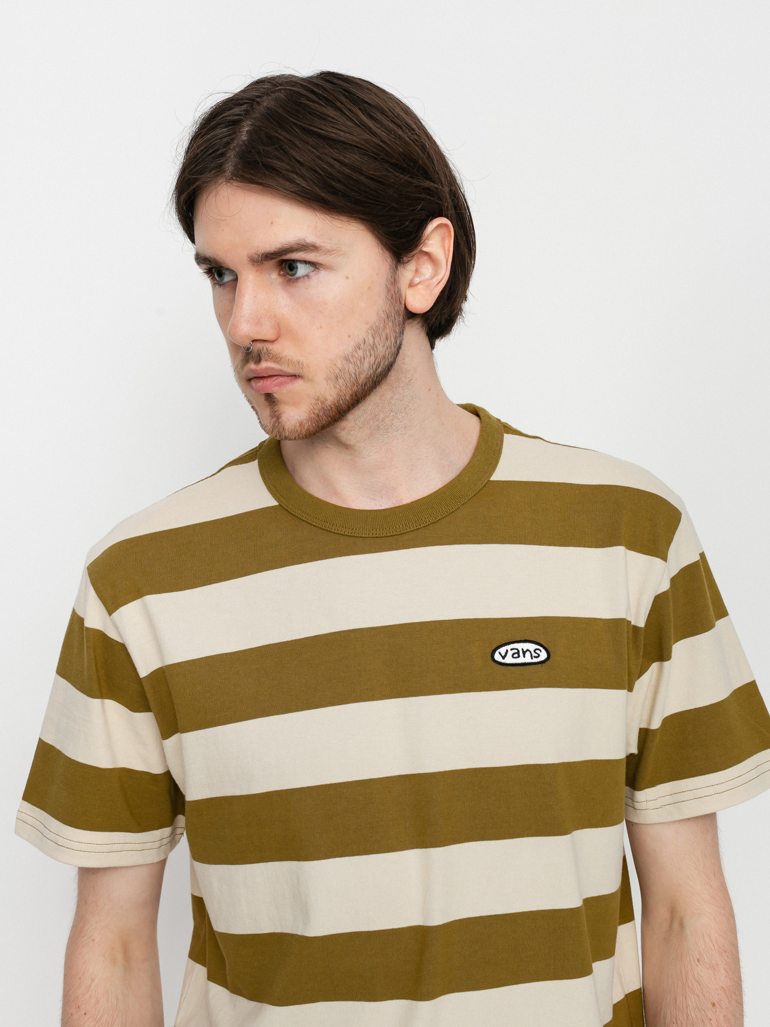 Vans Color Multiplier Stripe Crew póló (nutria/oatmeal)